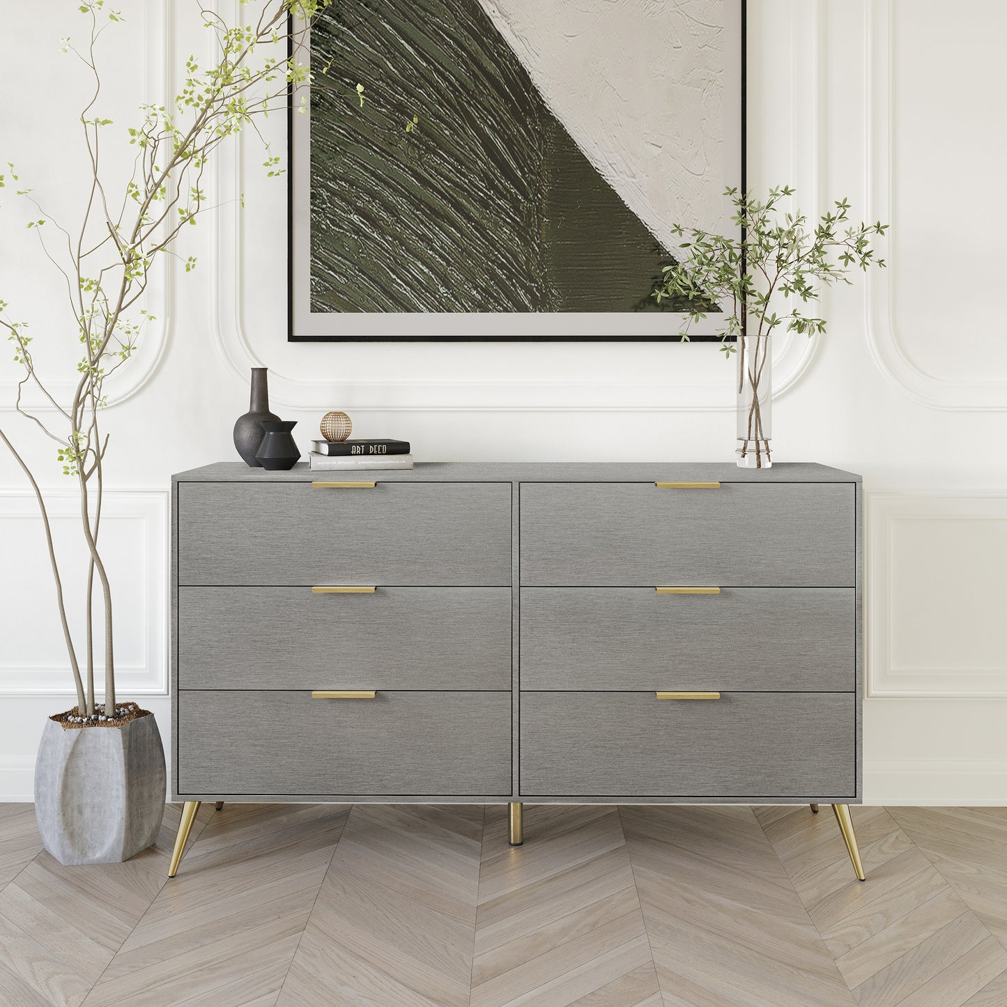 Rafiat 6-Drawers Wooden Dresser