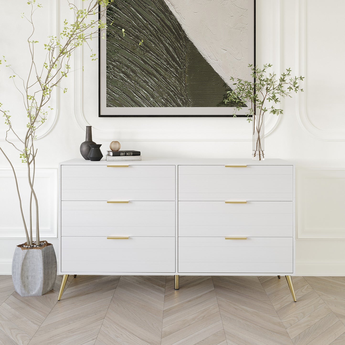 Rafiat 6-Drawers Wooden Dresser