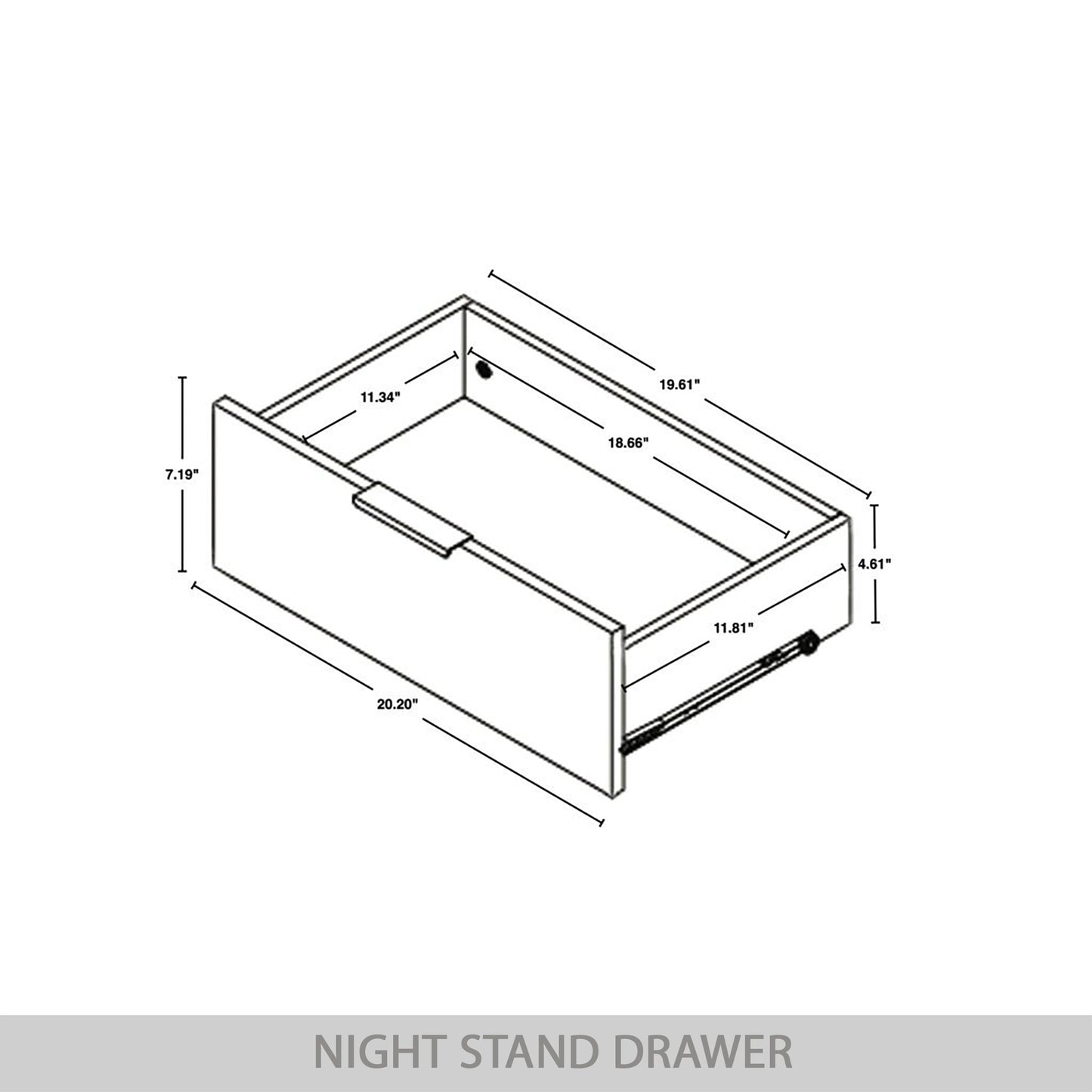 Rafiat 2-Drawers Wooden Nightstand