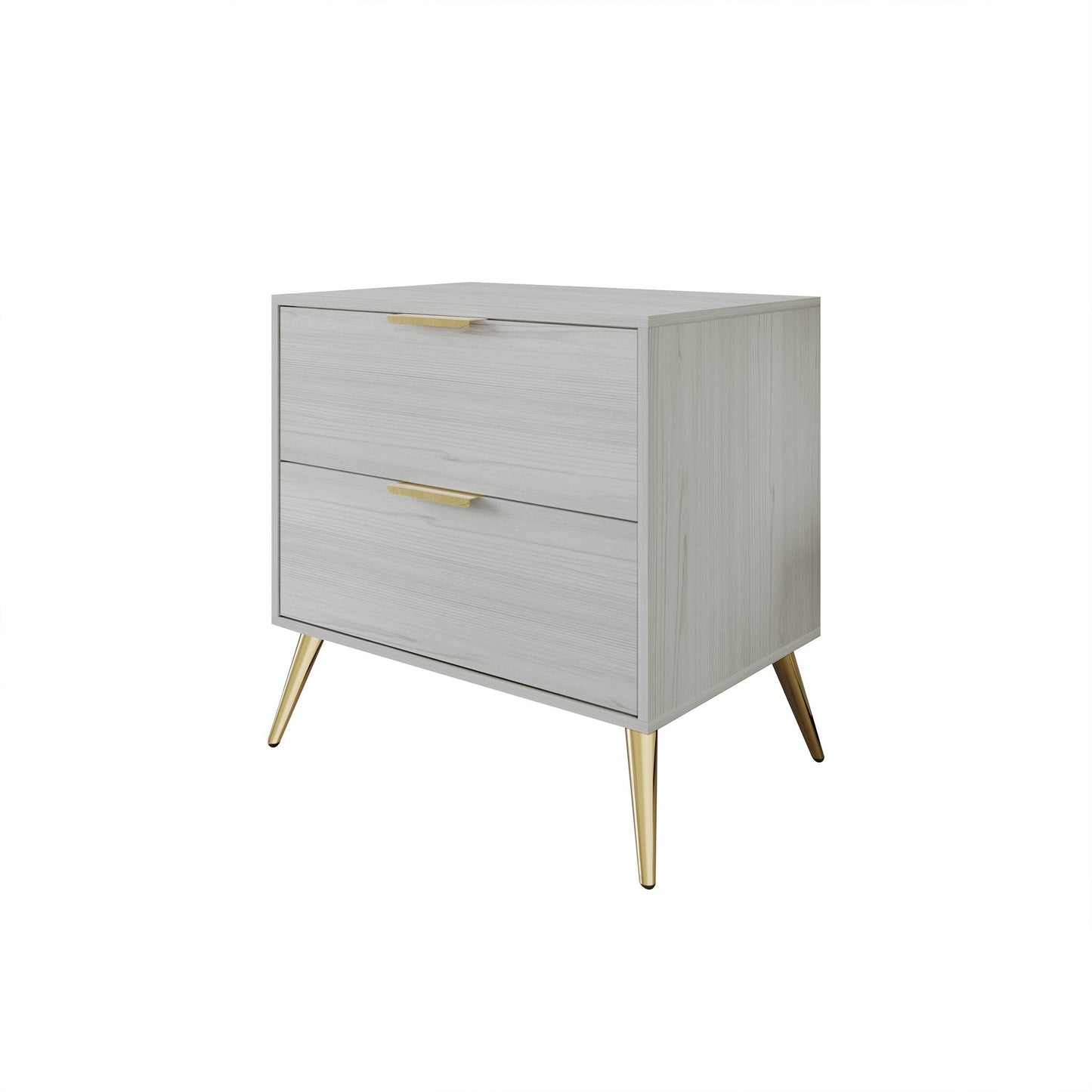 Rafiat 2-Drawers Wooden Nightstand