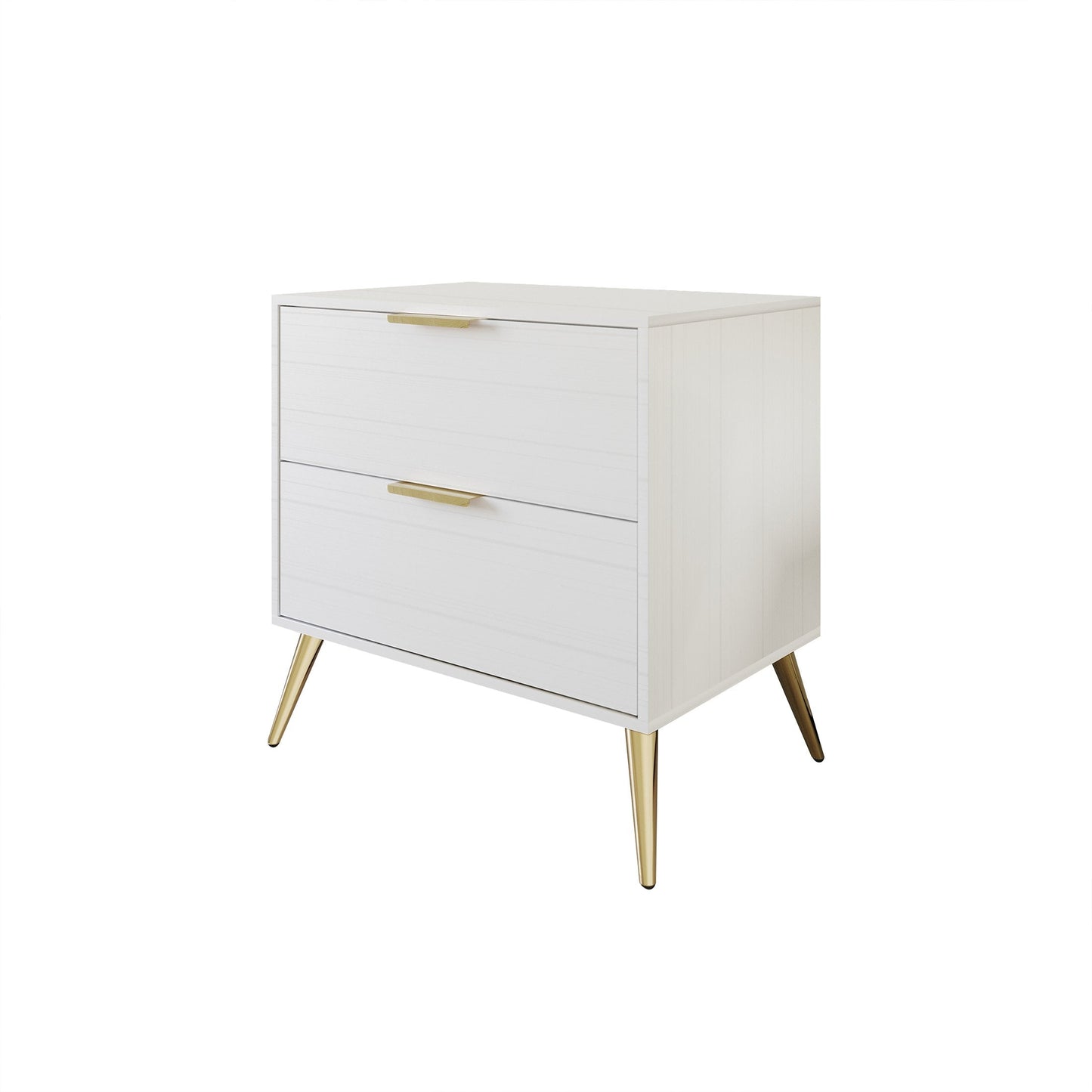 Rafiat 2-Drawers Wooden Nightstand