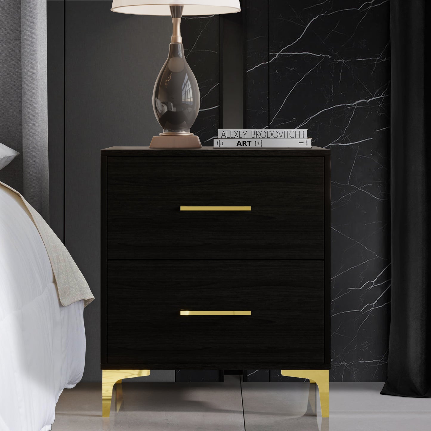 Maricus Stylish 2-Drawers Nightstand