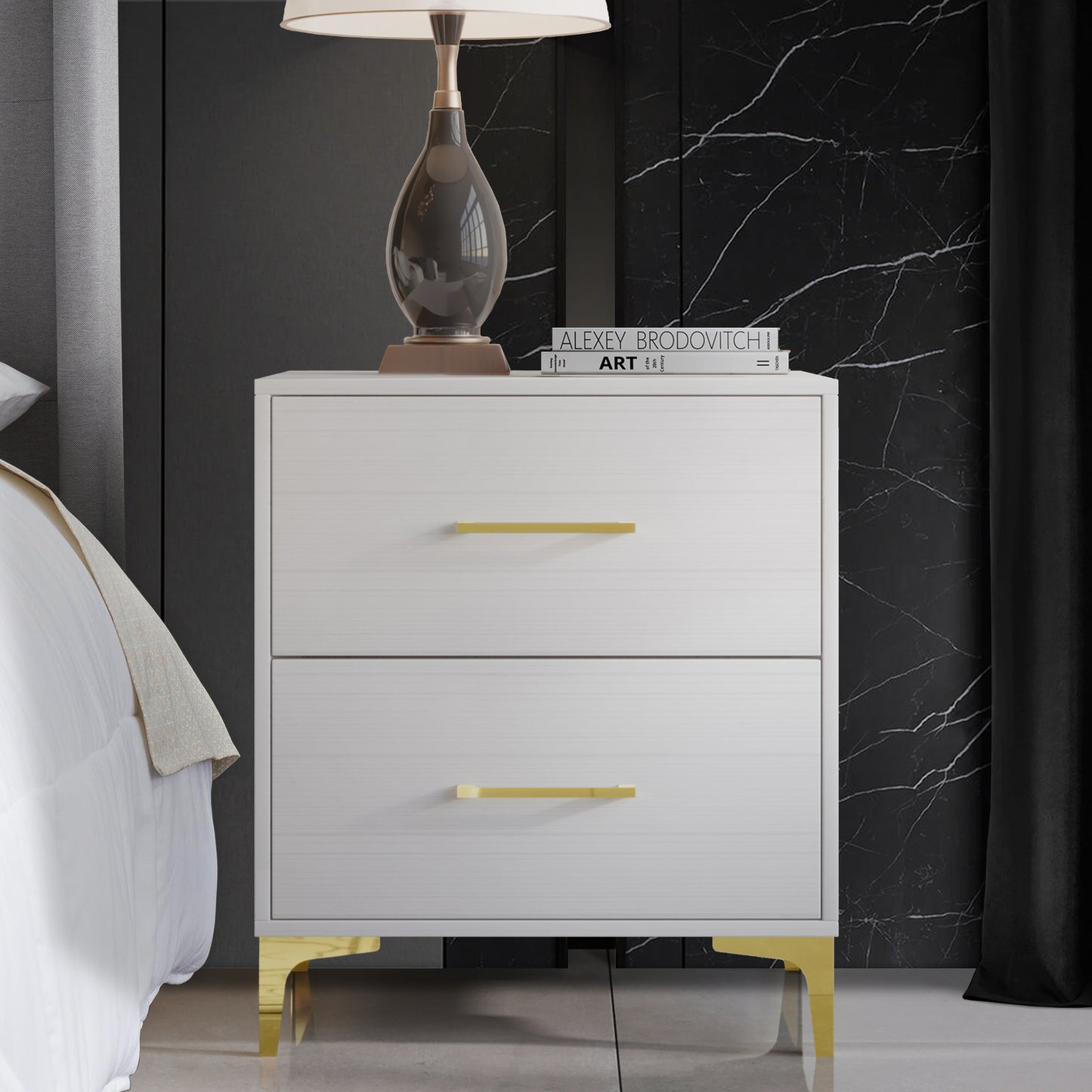 Maricus Stylish 2-Drawers Nightstand