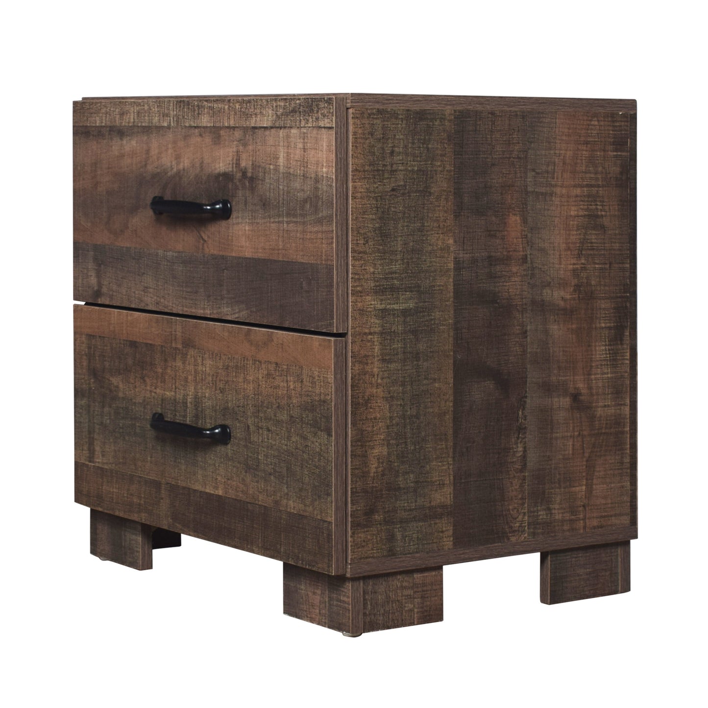 Rudolf Vintage Style 2-Drawers Wooden Nightstand