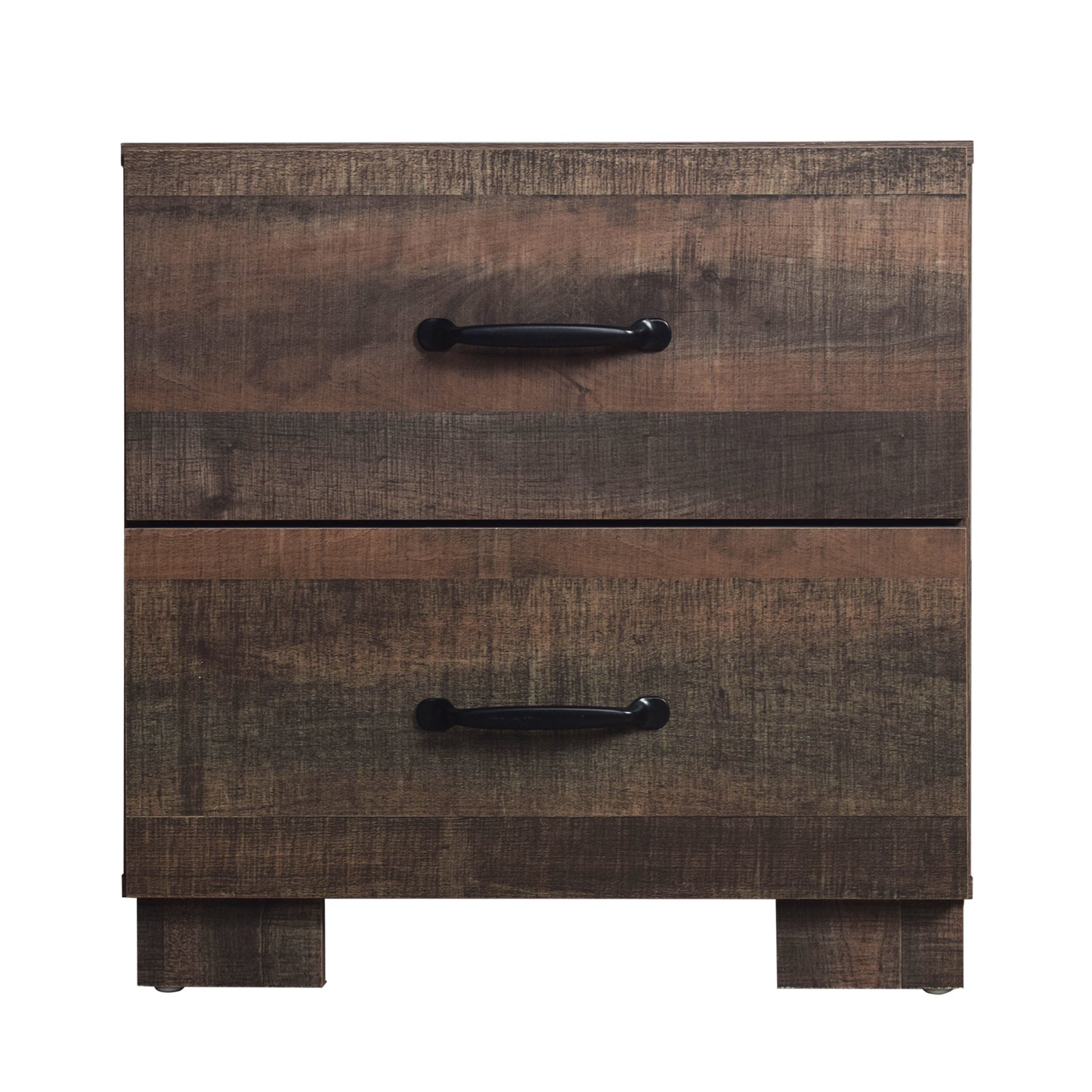 Rudolf Vintage Style 2-Drawers Wooden Nightstand