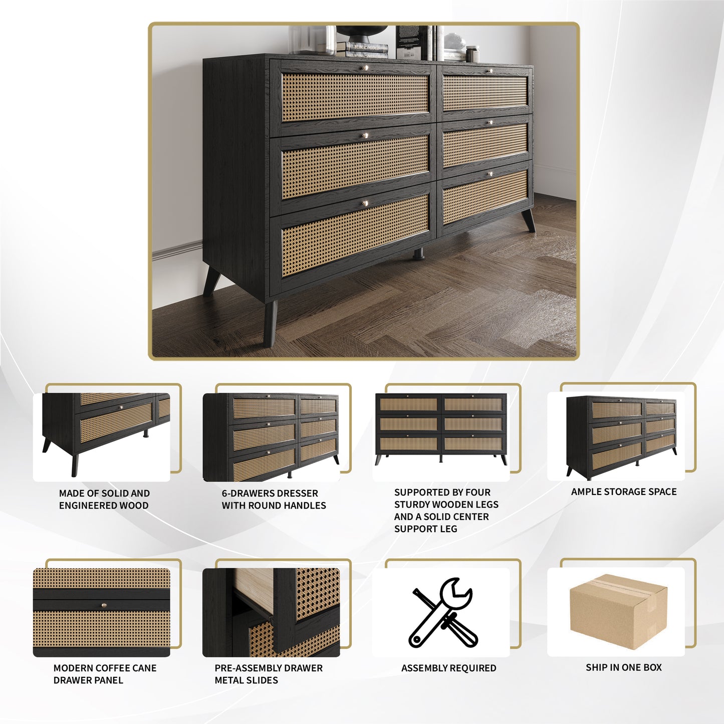 Porston Mid-Century Modern Dresser
