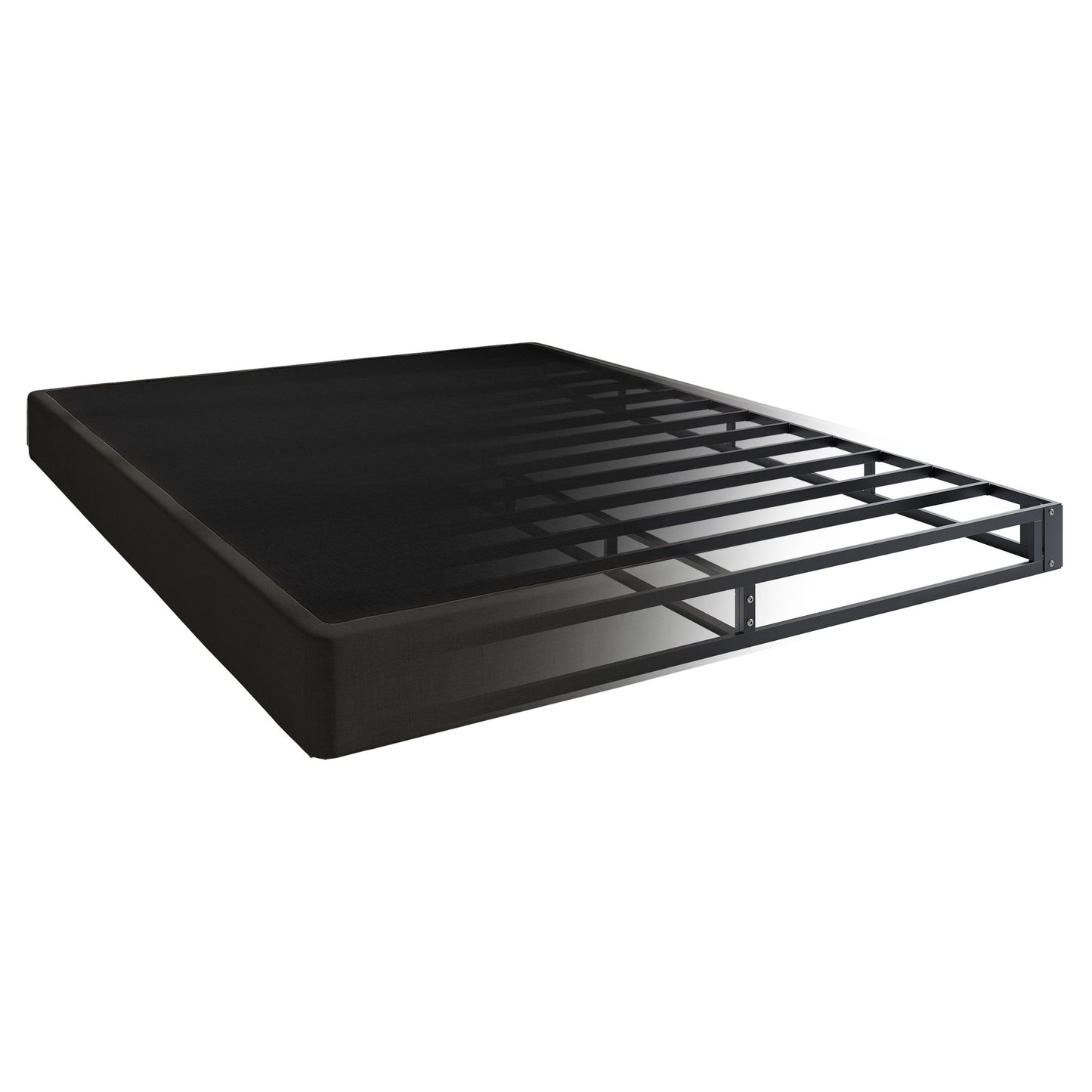 Aroon 5-Inch Metal Box Spring with Black Linen Cover