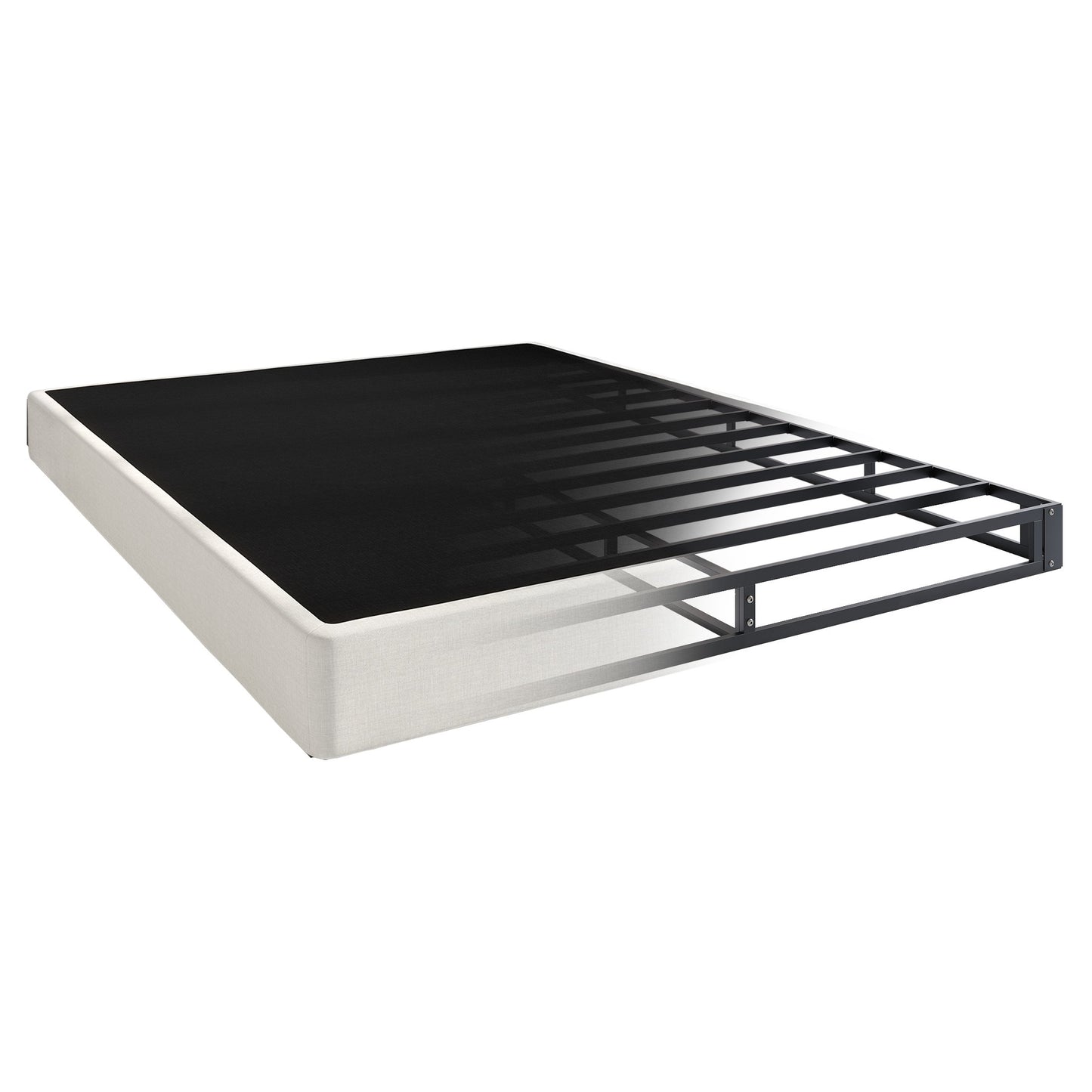 Roughtail 5-Inch Metal Box Spring with Warm Grey Linen Cover