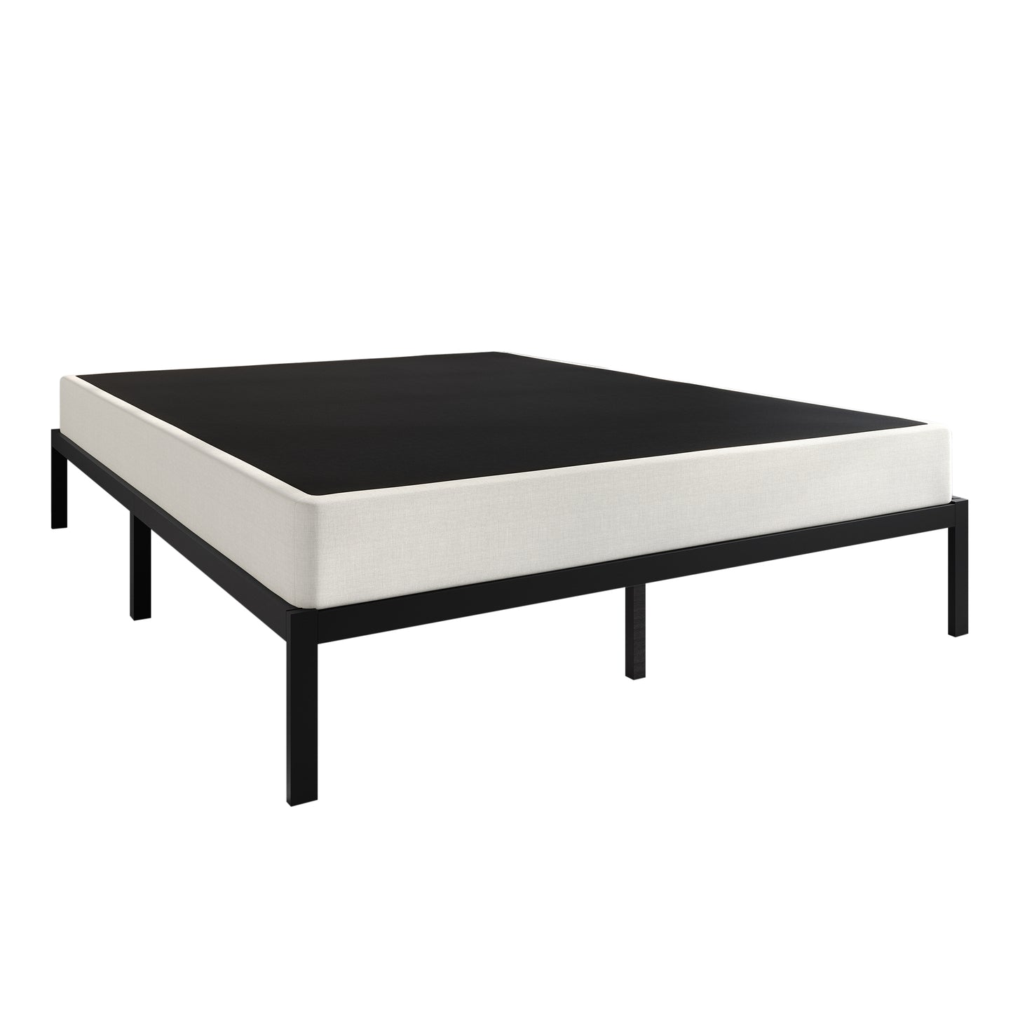 Roughtail 5-Inch Metal Box Spring with Warm Grey Linen Cover
