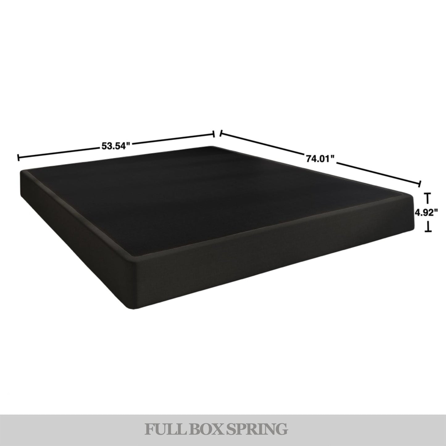 Aroon 5-Inch Metal Box Spring with Black Linen Cover