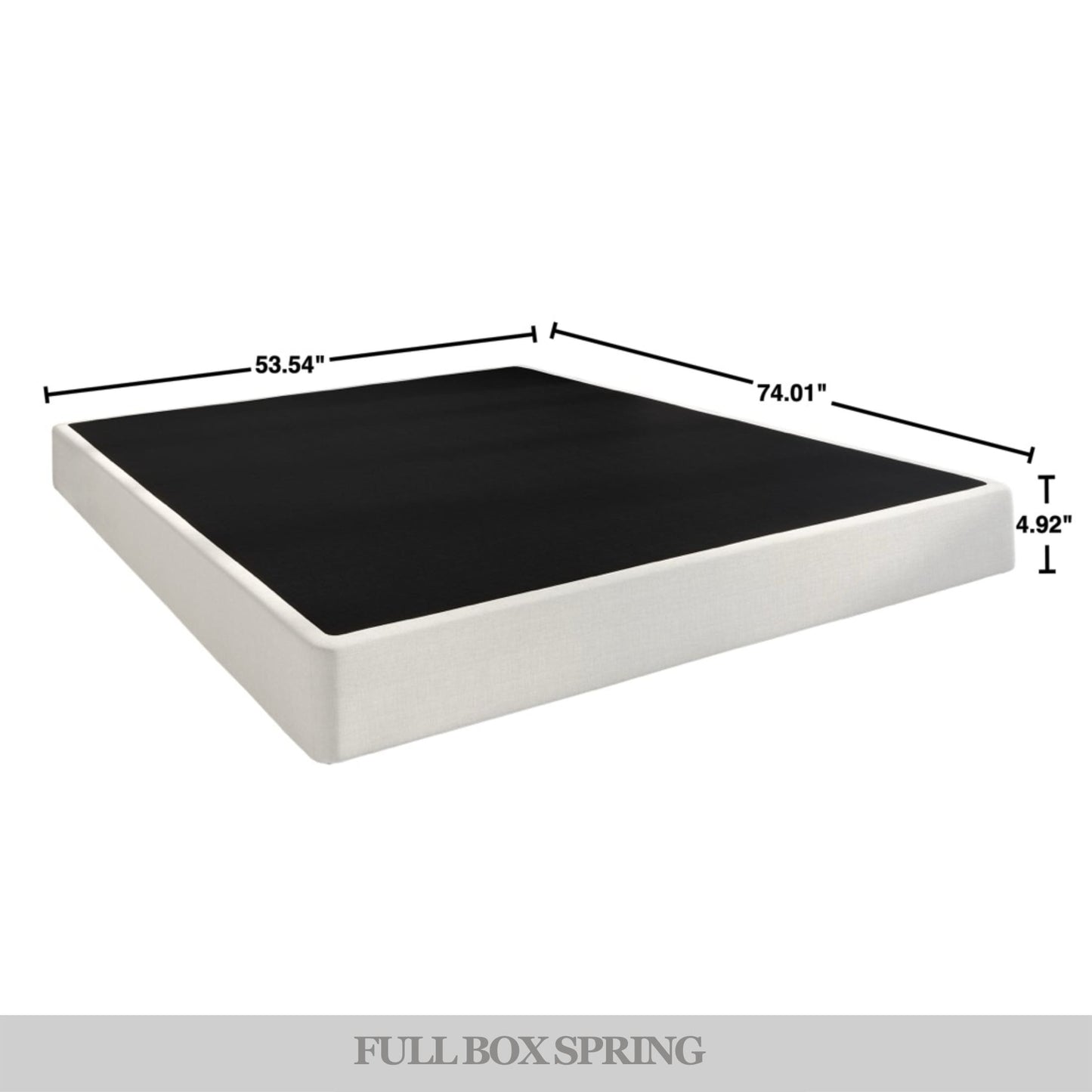 Roughtail 5-Inch Metal Box Spring with Warm Grey Linen Cover