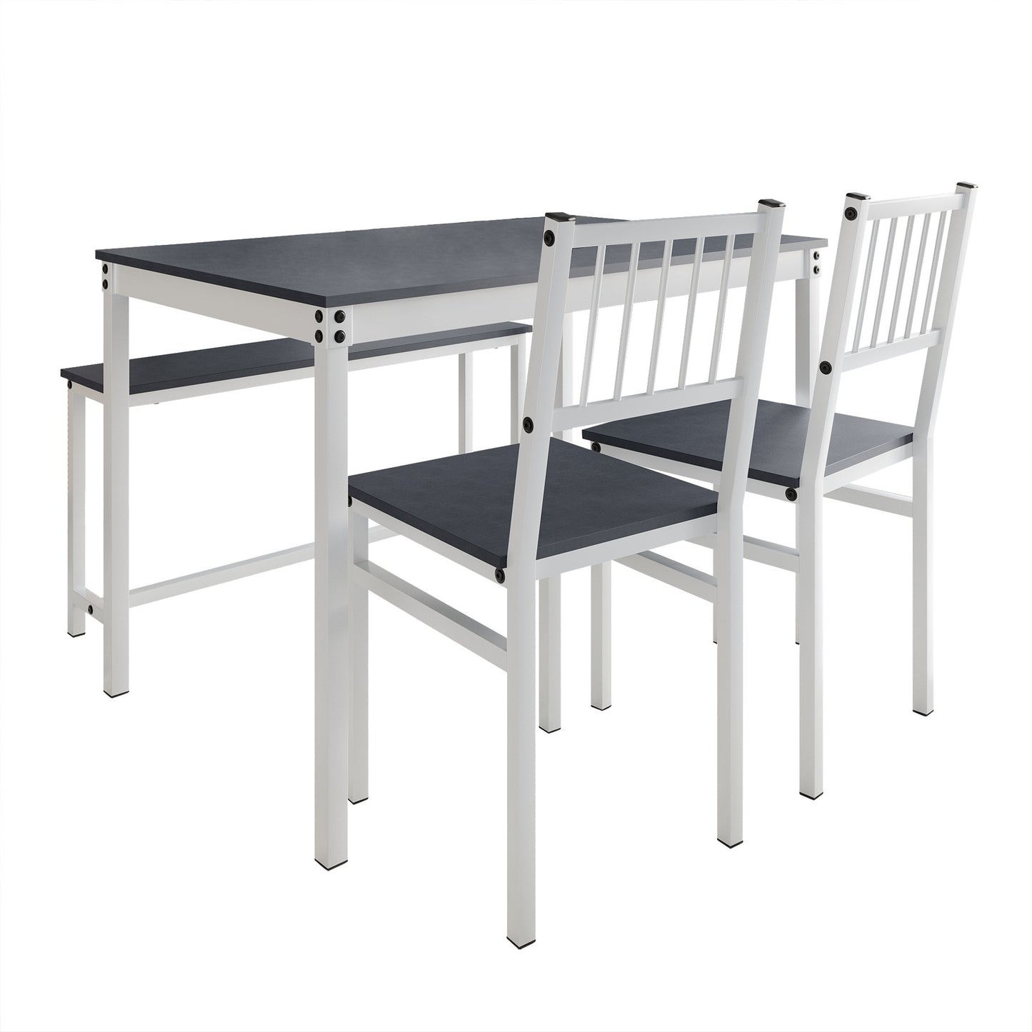 Anisur Farmhouse Two-tone 4-piece Metal Dining Set