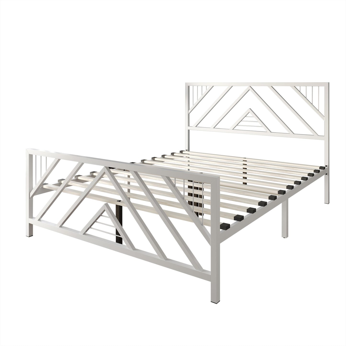 Sherrard Geometric Slat Metal Platform Bed