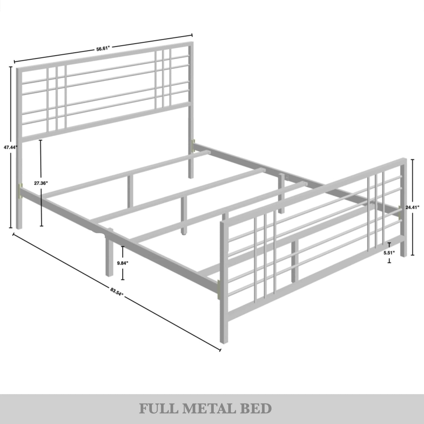 Nazmir Clean-lined Metal Bed