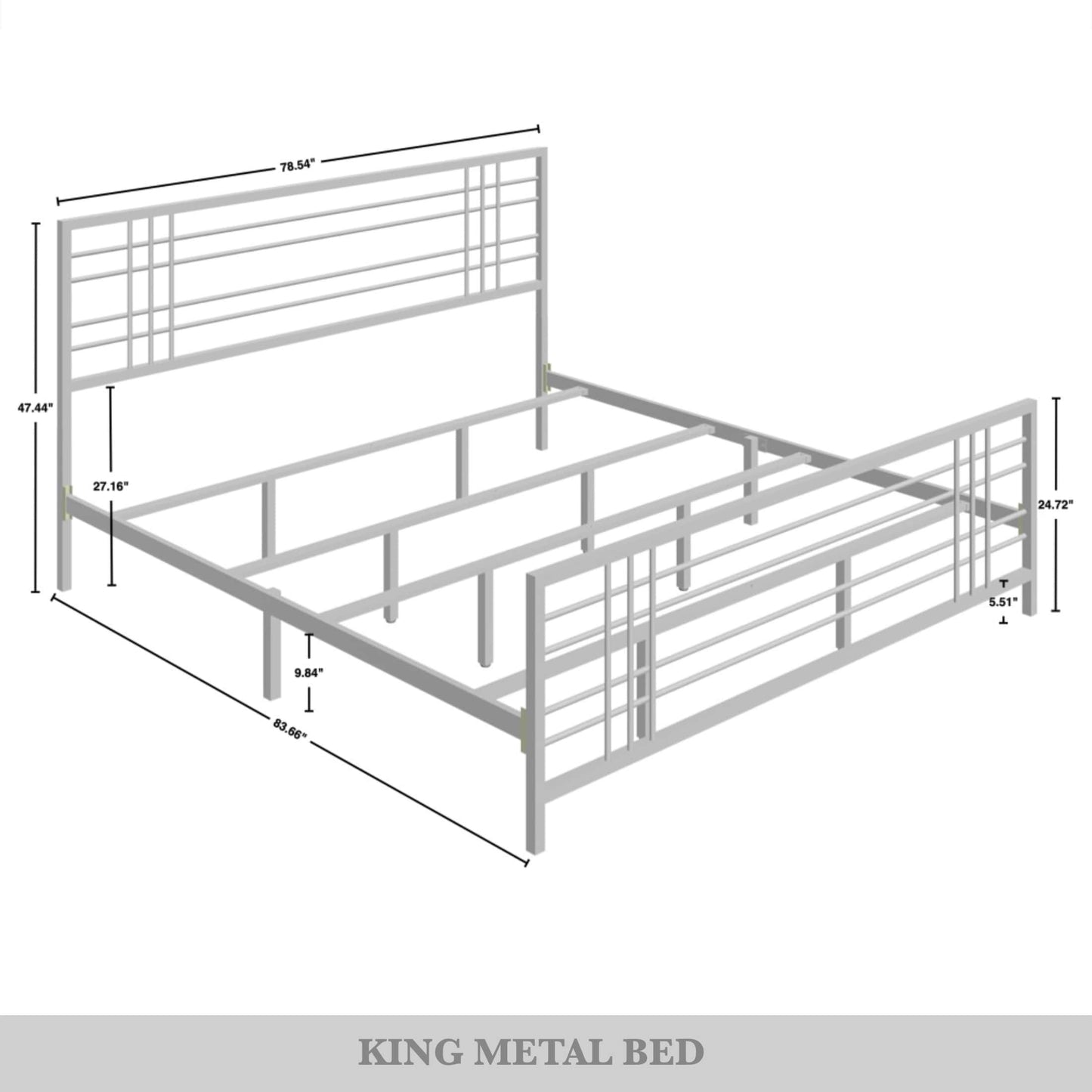Nazmir Clean-lined Metal Bed
