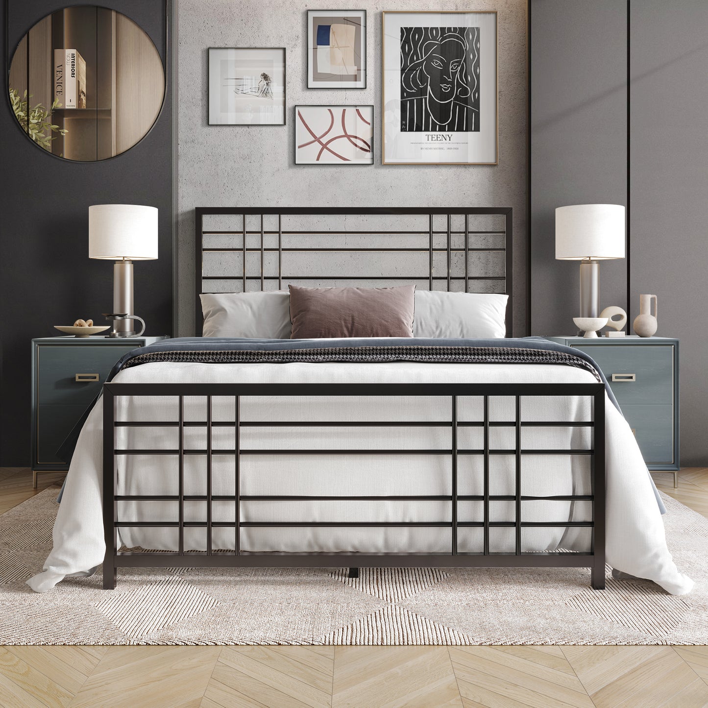 Nazmir Clean-lined Metal Bed