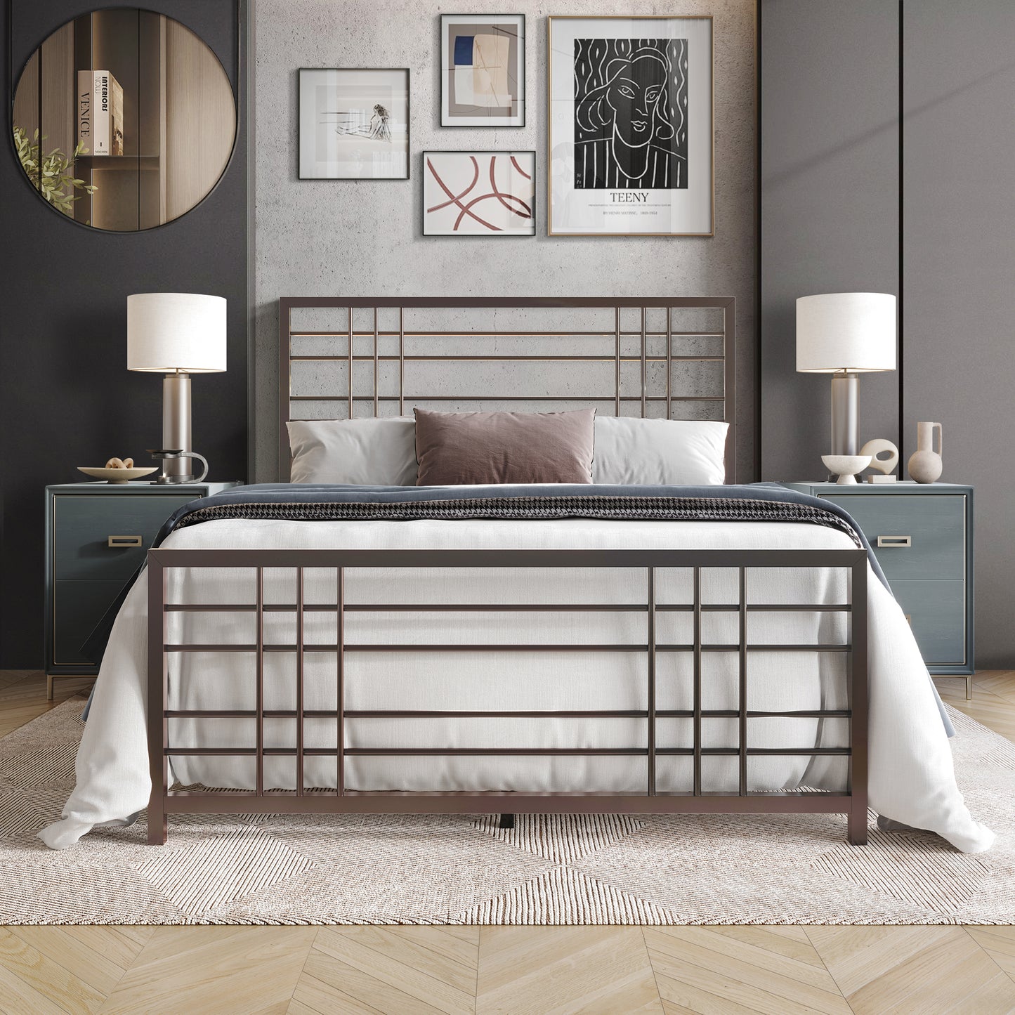 Nazmir Clean-lined Metal Bed