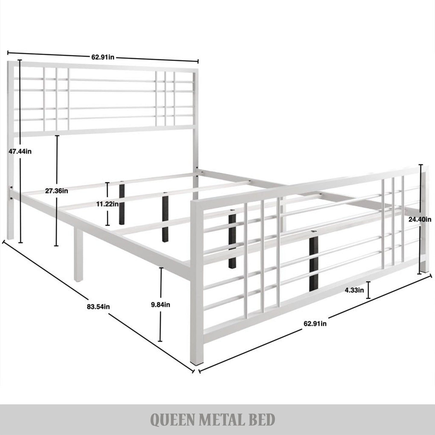 Nazmir Clean-lined Metal Bed
