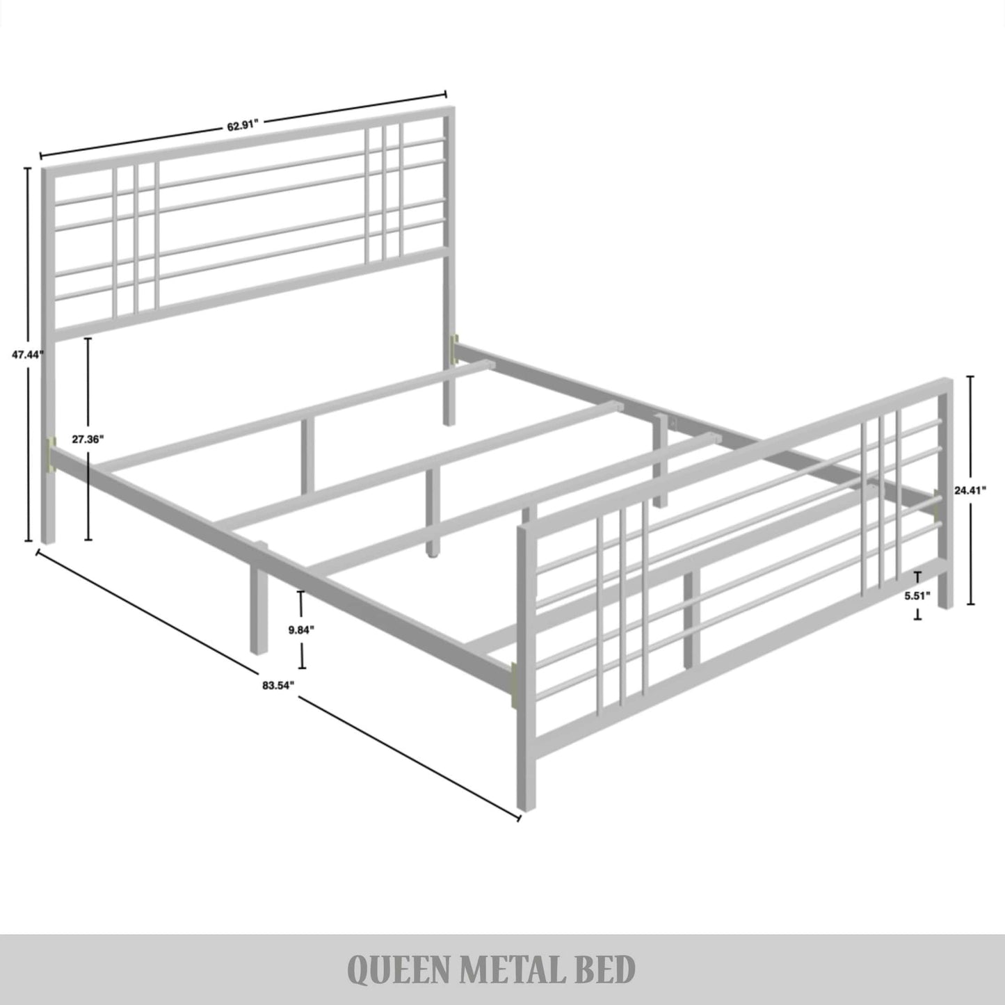 Nazmir Clean-lined Metal Bed