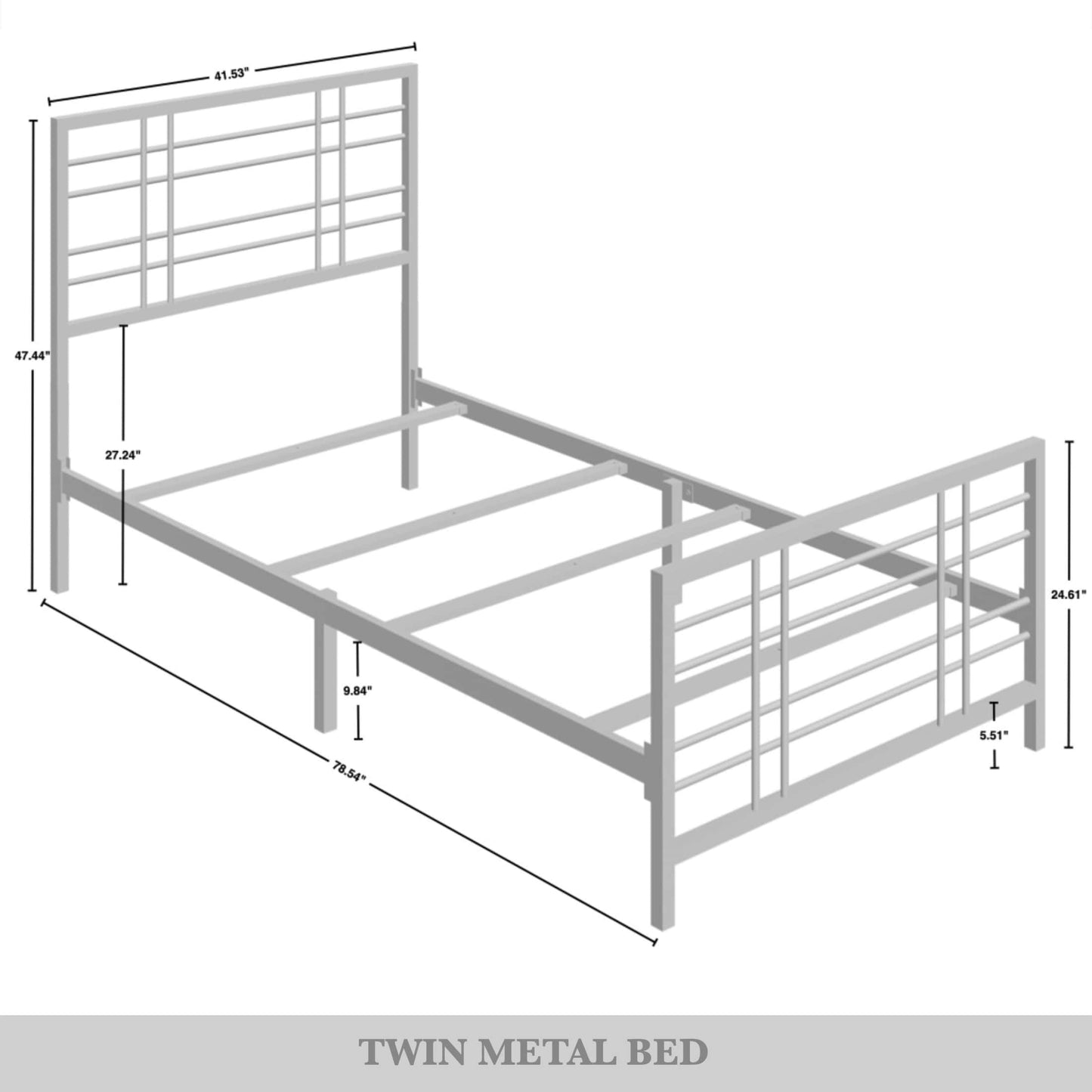 Nazmir Clean-lined Metal Bed