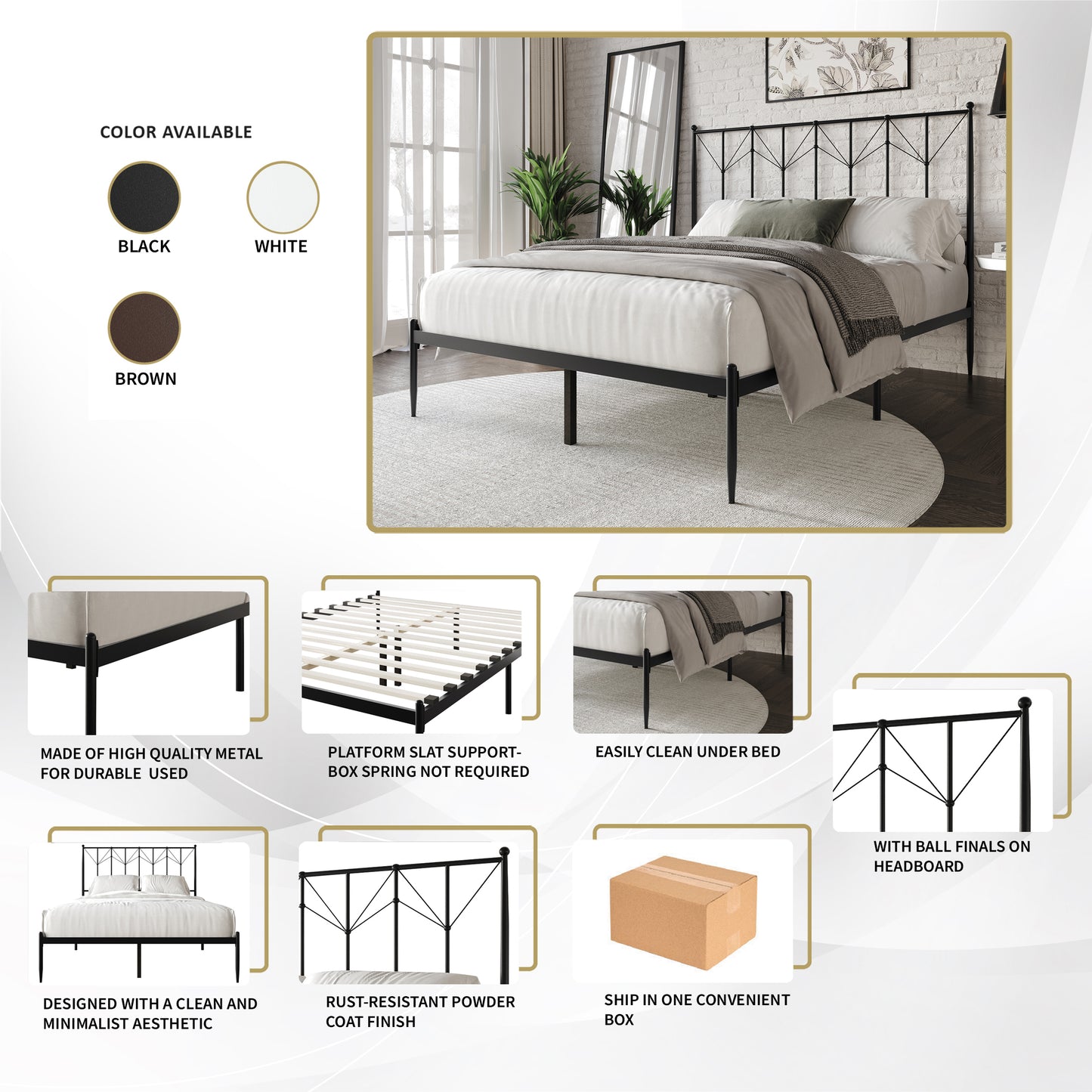 Kricia Metal Platform Bed
