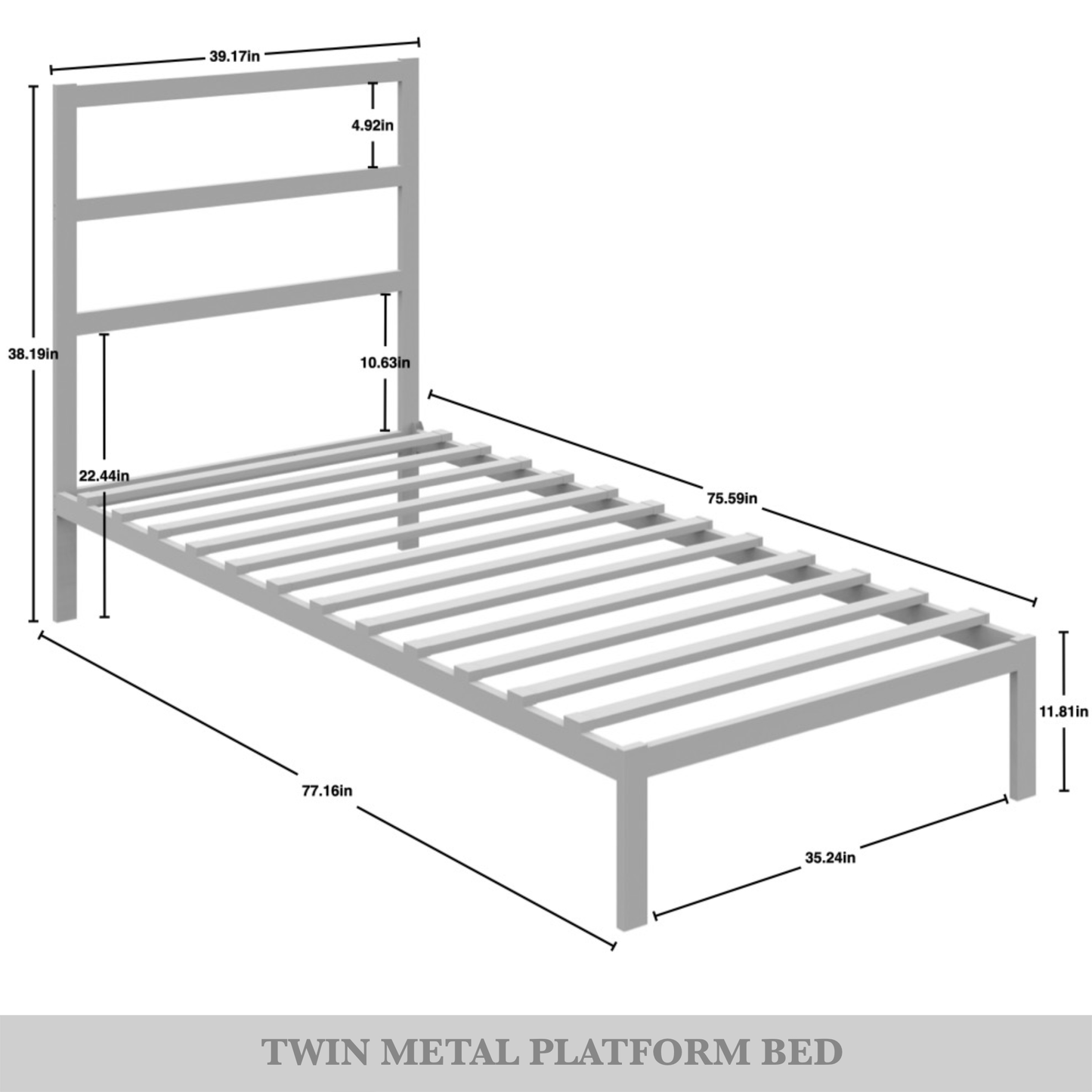 Deareon Classic Metal Platform Bed