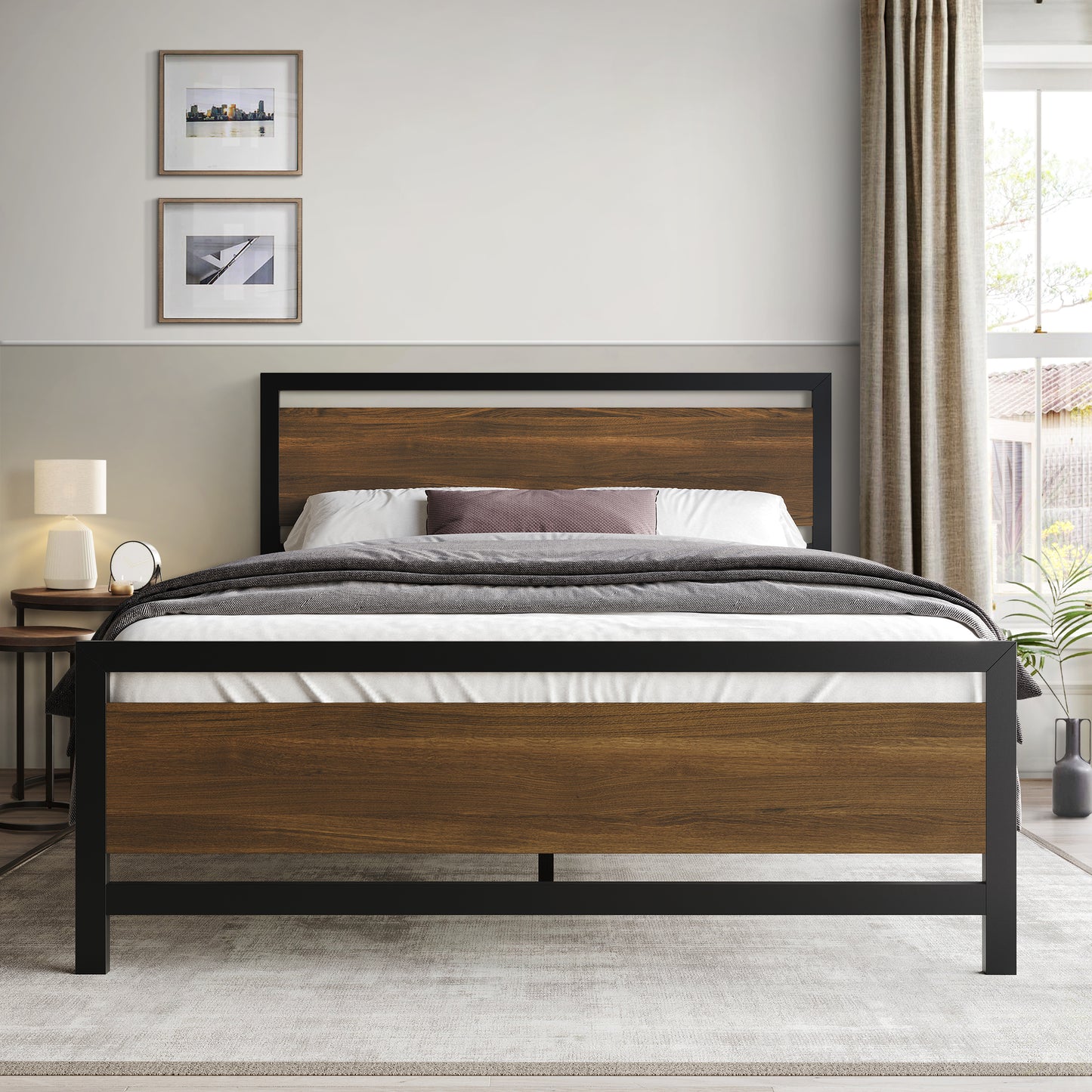 Vicent Metal Platform Bed