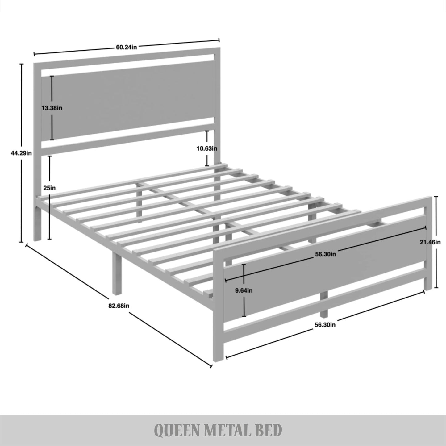 Vicent Metal Platform Bed