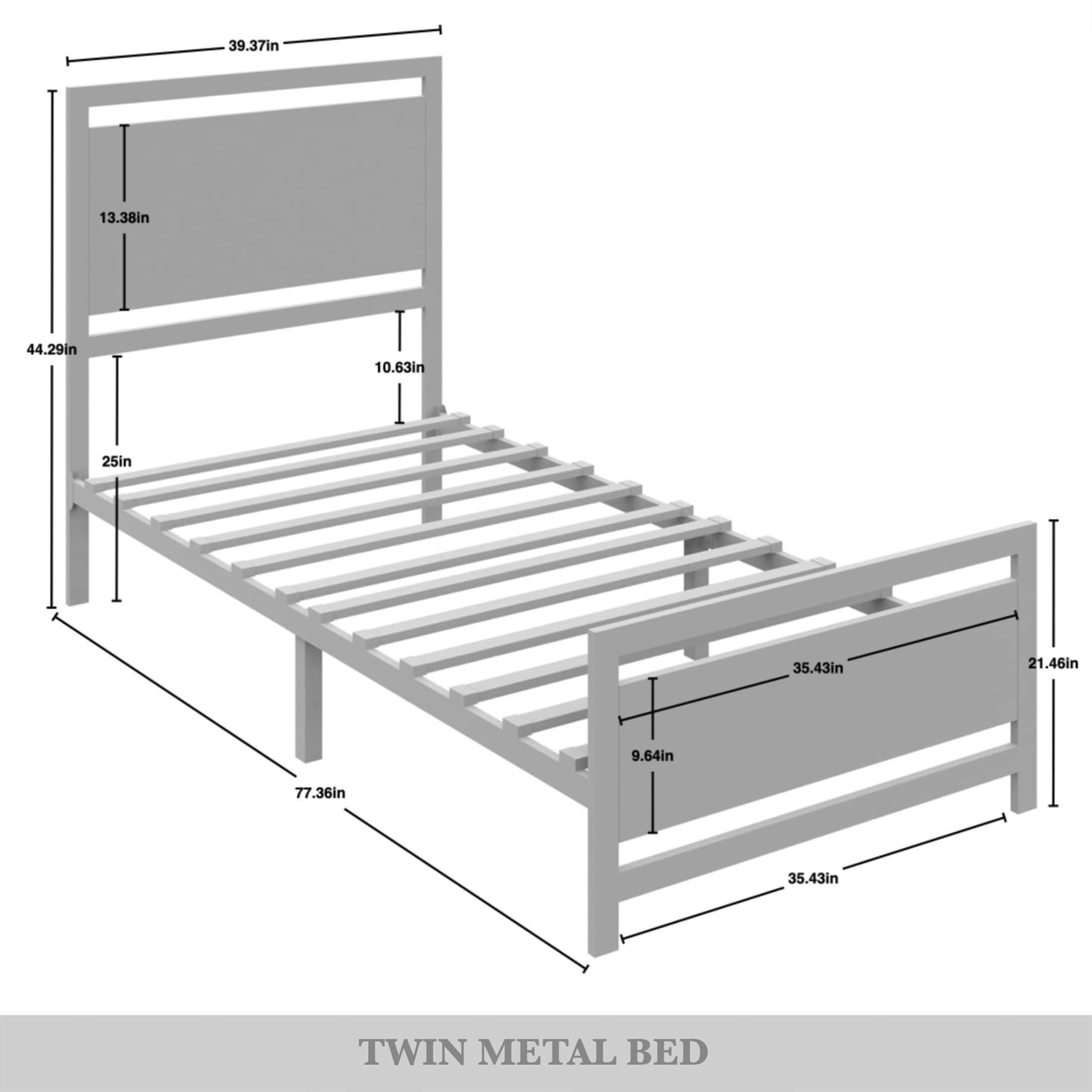 Vicent Metal Platform Bed