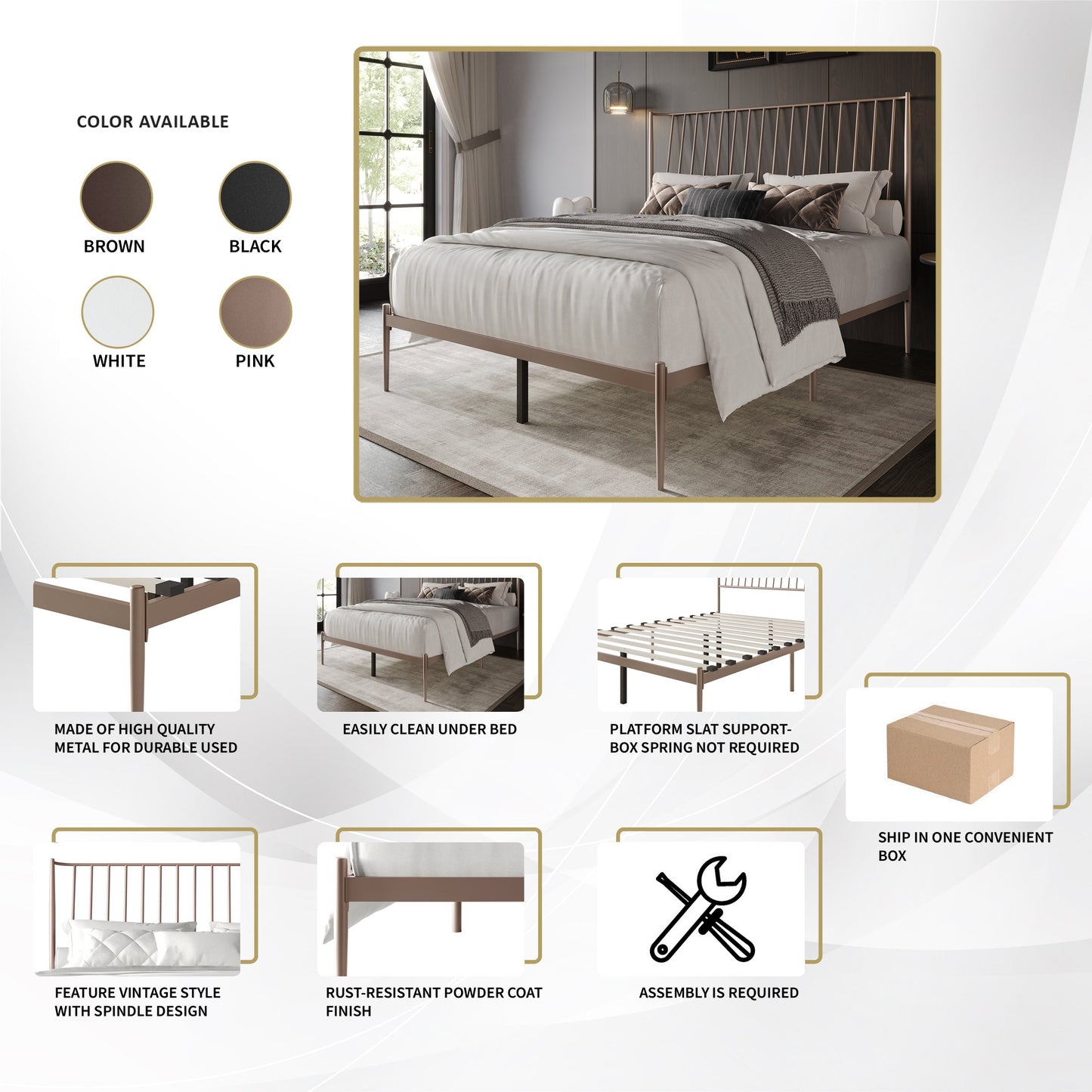 Rashae Metal Platform Bed