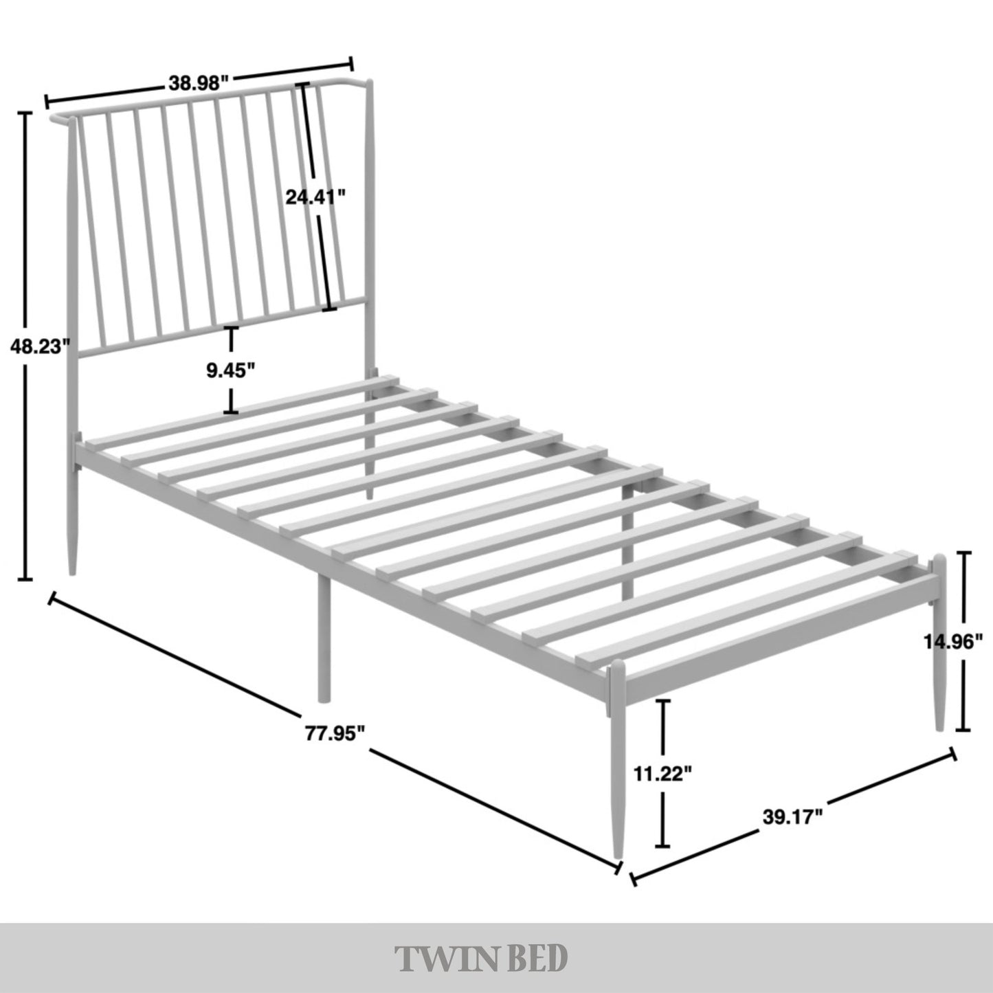 Rashae Metal Platform Bed