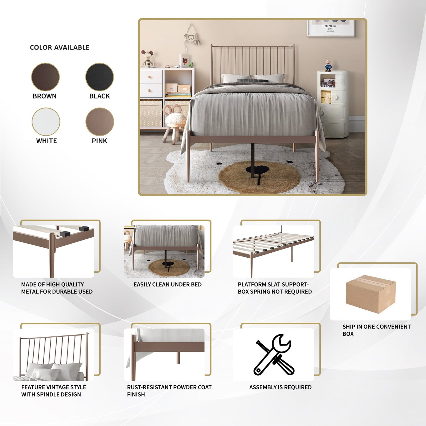 Rashae Metal Platform Bed