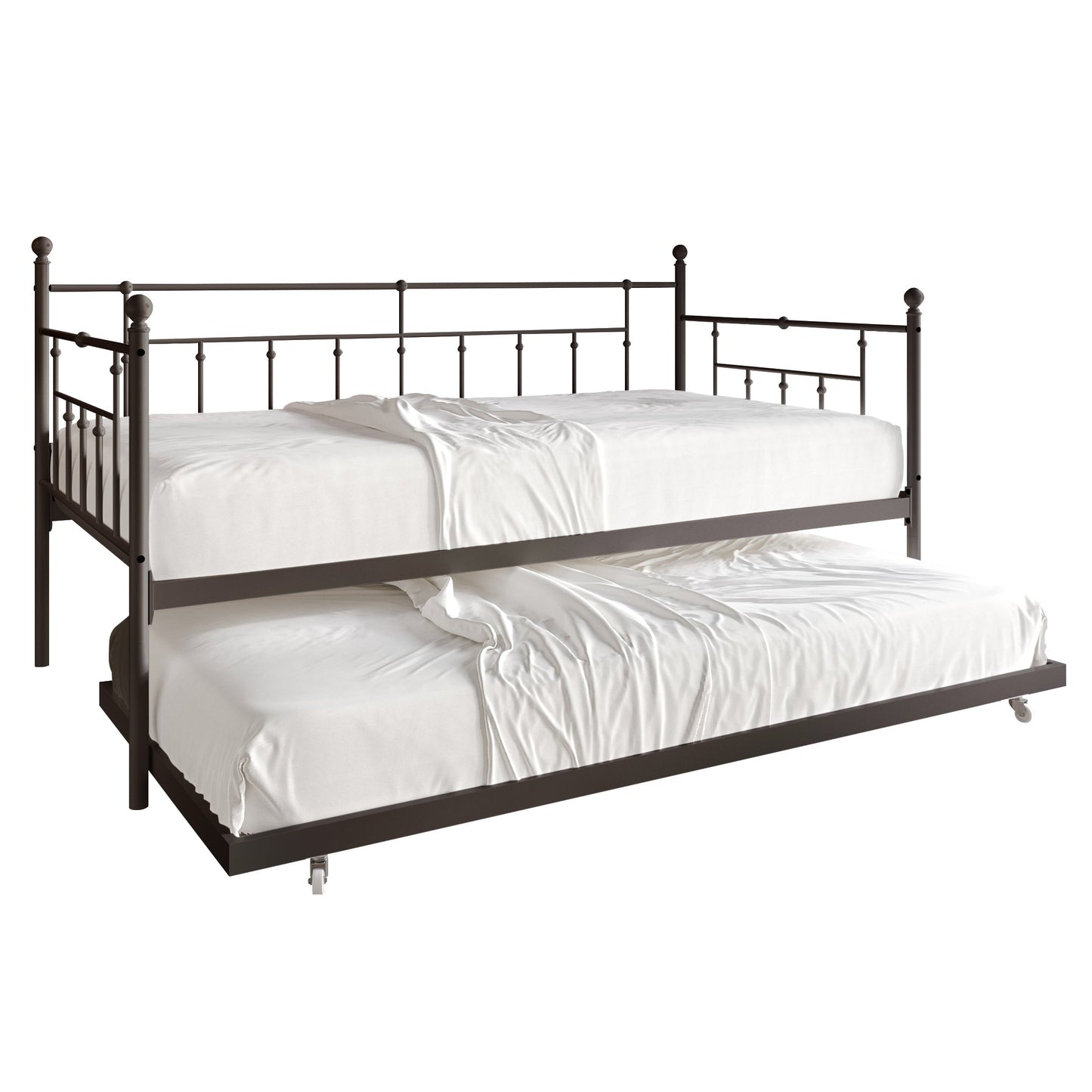 Keilyn Victorian Metal Twin Daybed with Trundle