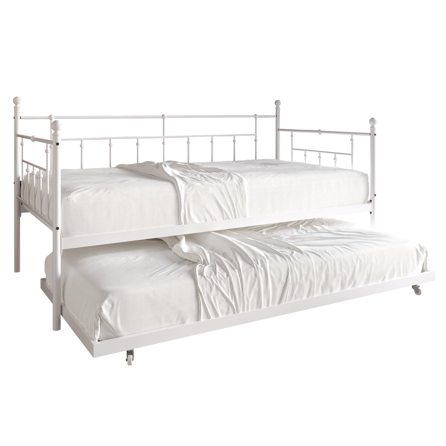 Keilyn Victorian Metal Twin Daybed with Trundle