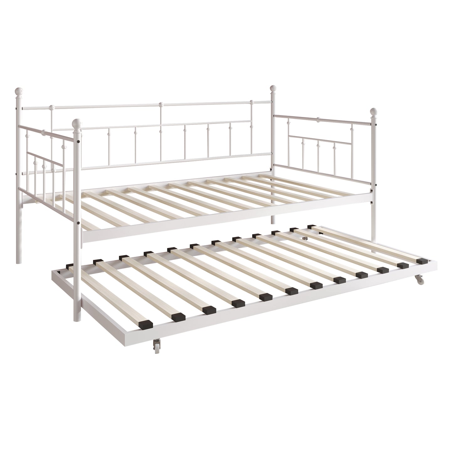 Keilyn Victorian Metal Twin Daybed with Trundle
