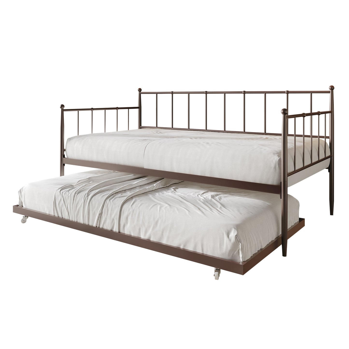 Mjudi Twin Size Metal Daybed with Trundle