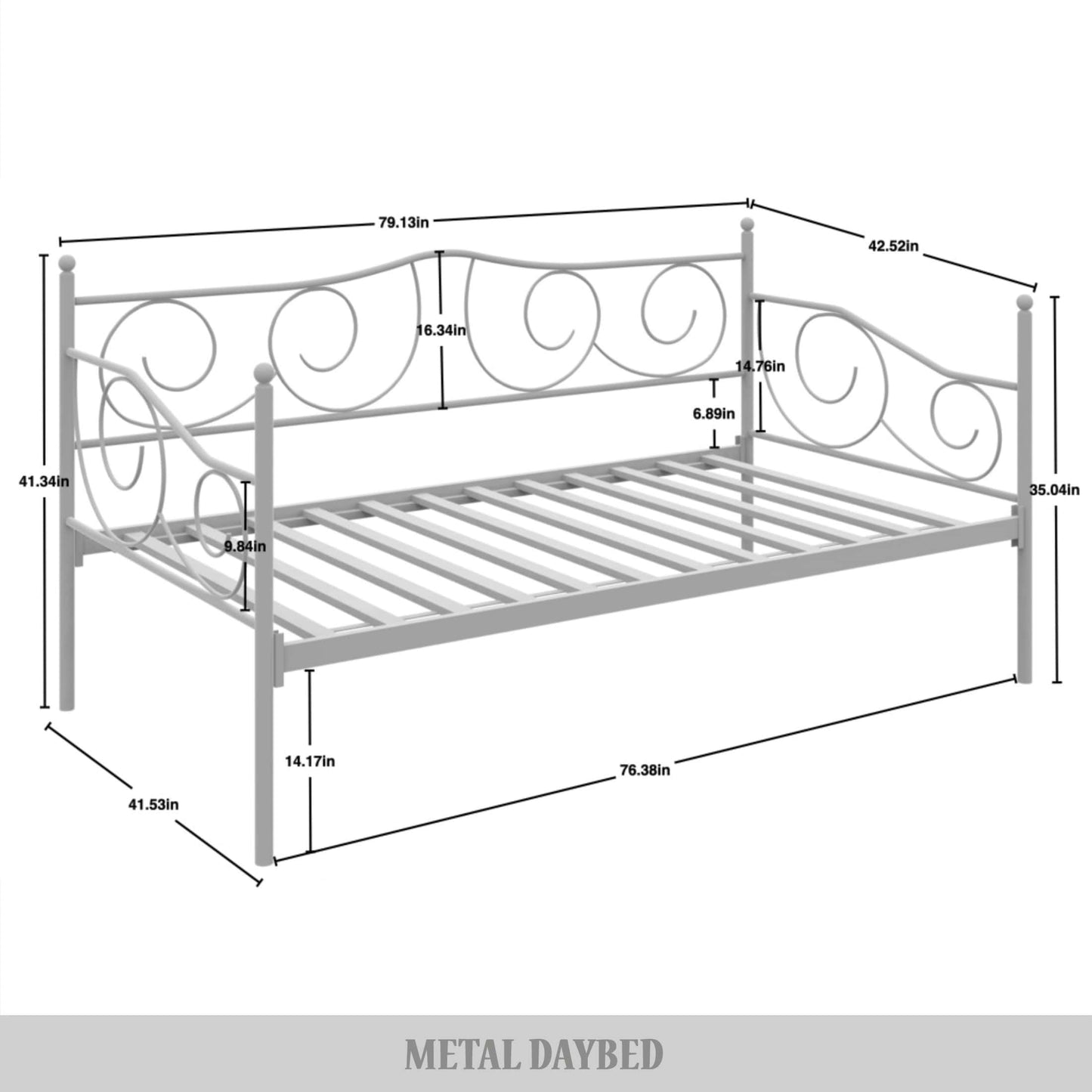 Ohlin Twin Size Metal Daybed