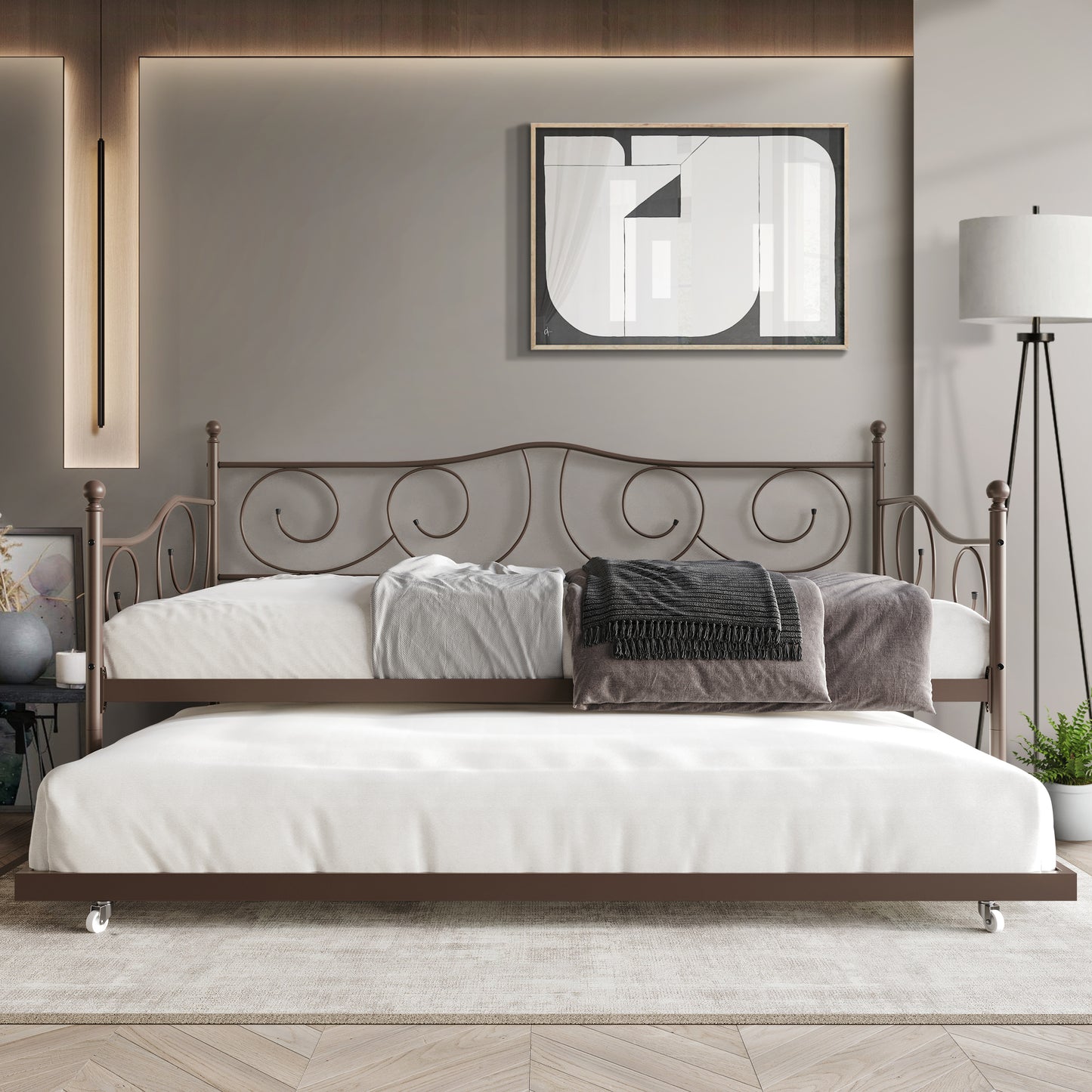Odlo Twin Size Metal Daybed with Trundle