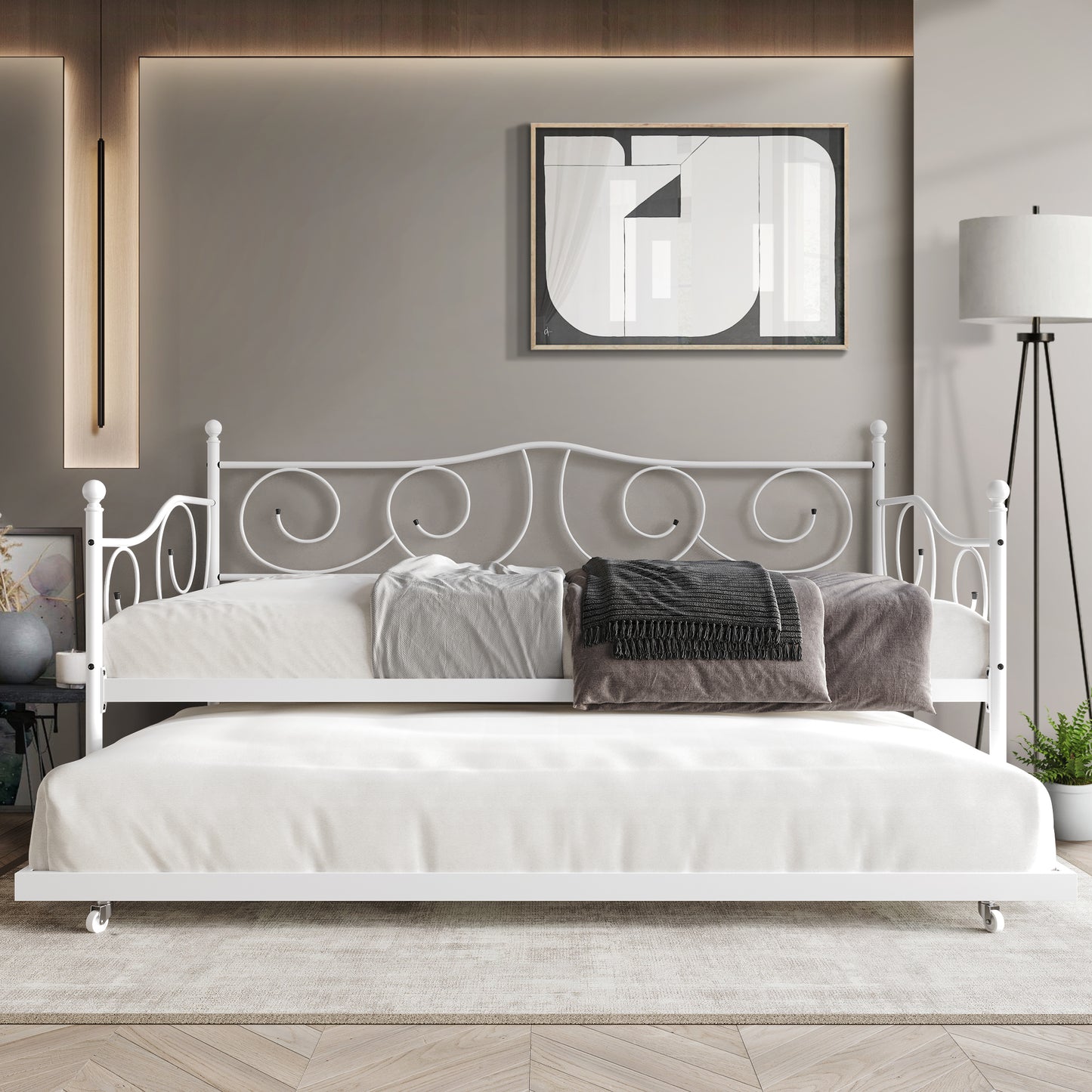 Odlo Twin Size Metal Daybed with Trundle