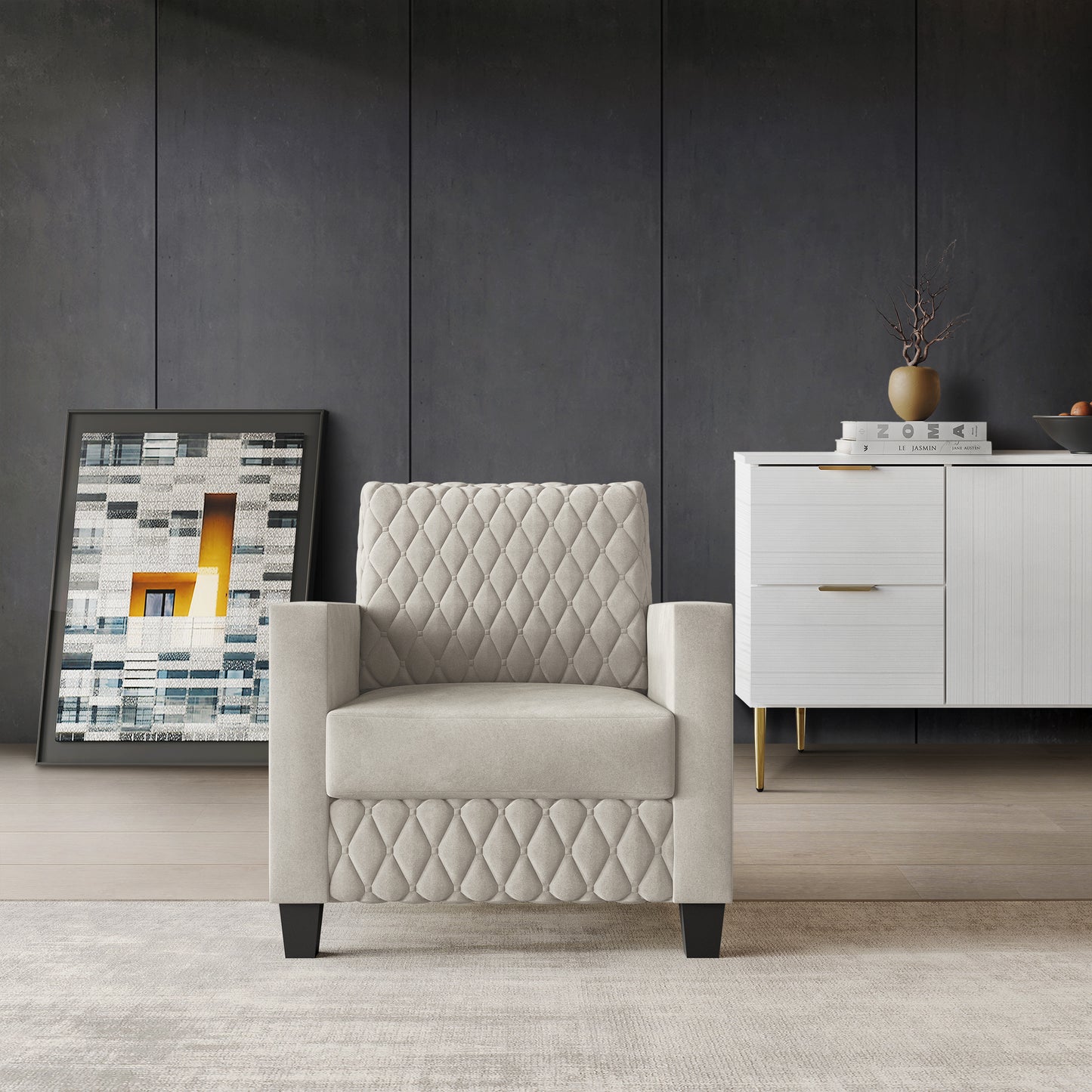 Ludford Velvet Upholstered Arm Chair
