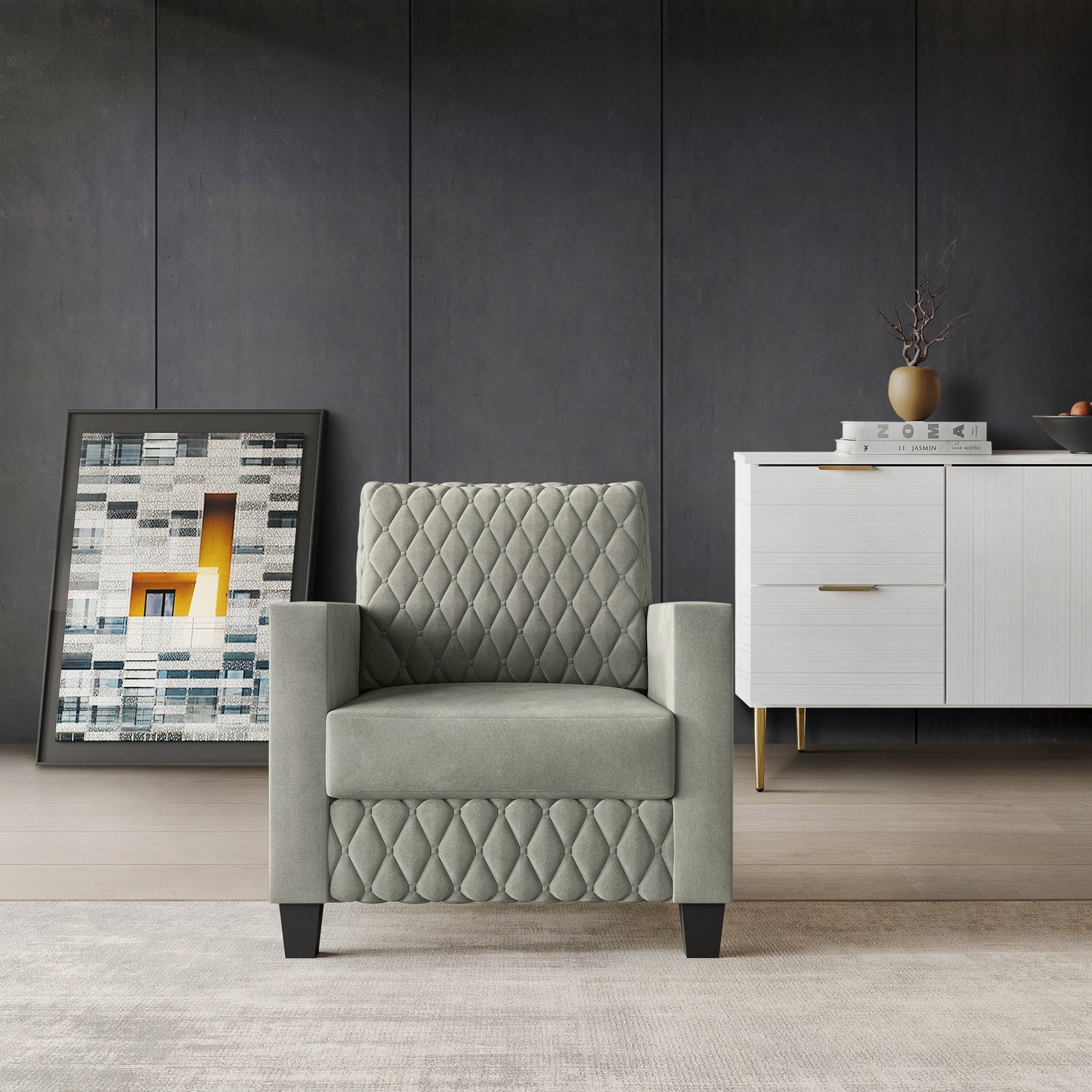 Ludford Velvet Upholstered Arm Chair