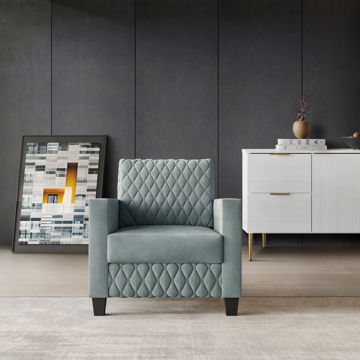 Ludford Velvet Upholstered Arm Chair