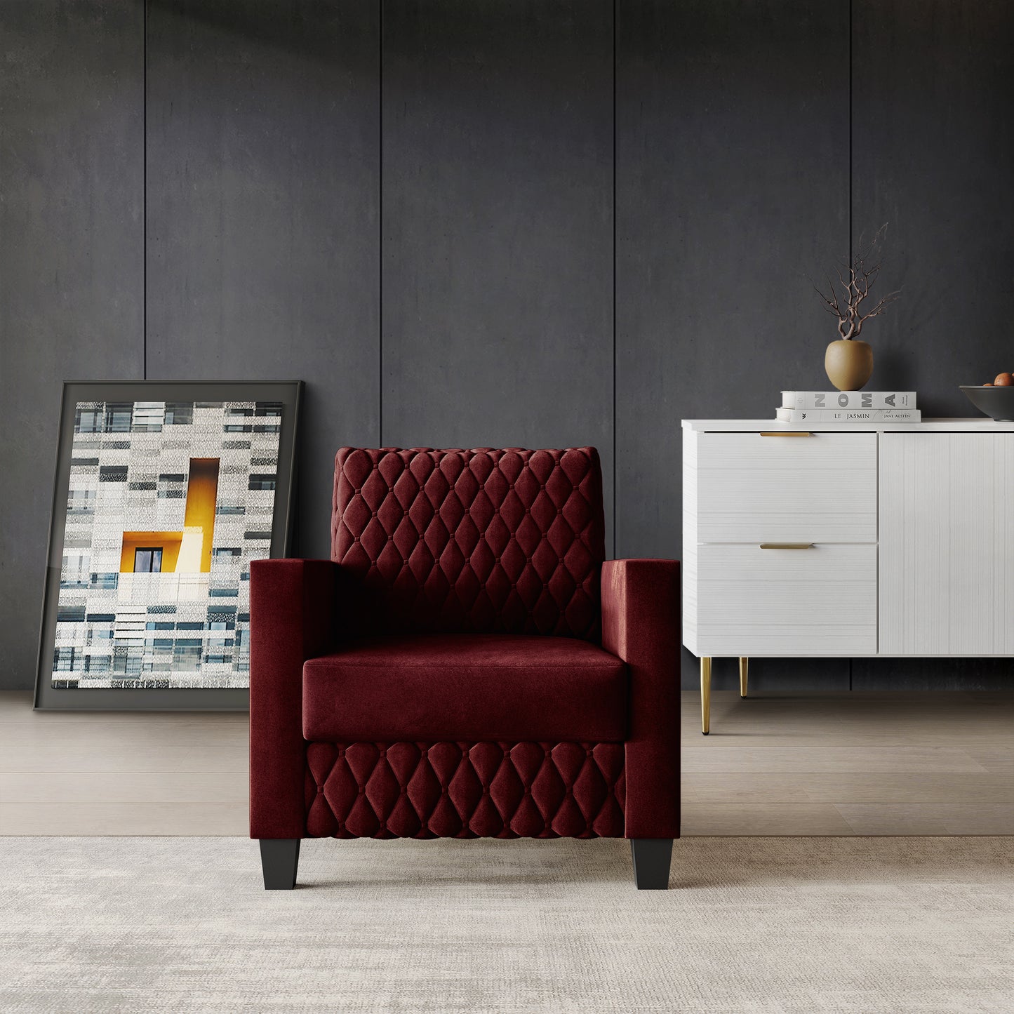 Ludford Velvet Upholstered Arm Chair