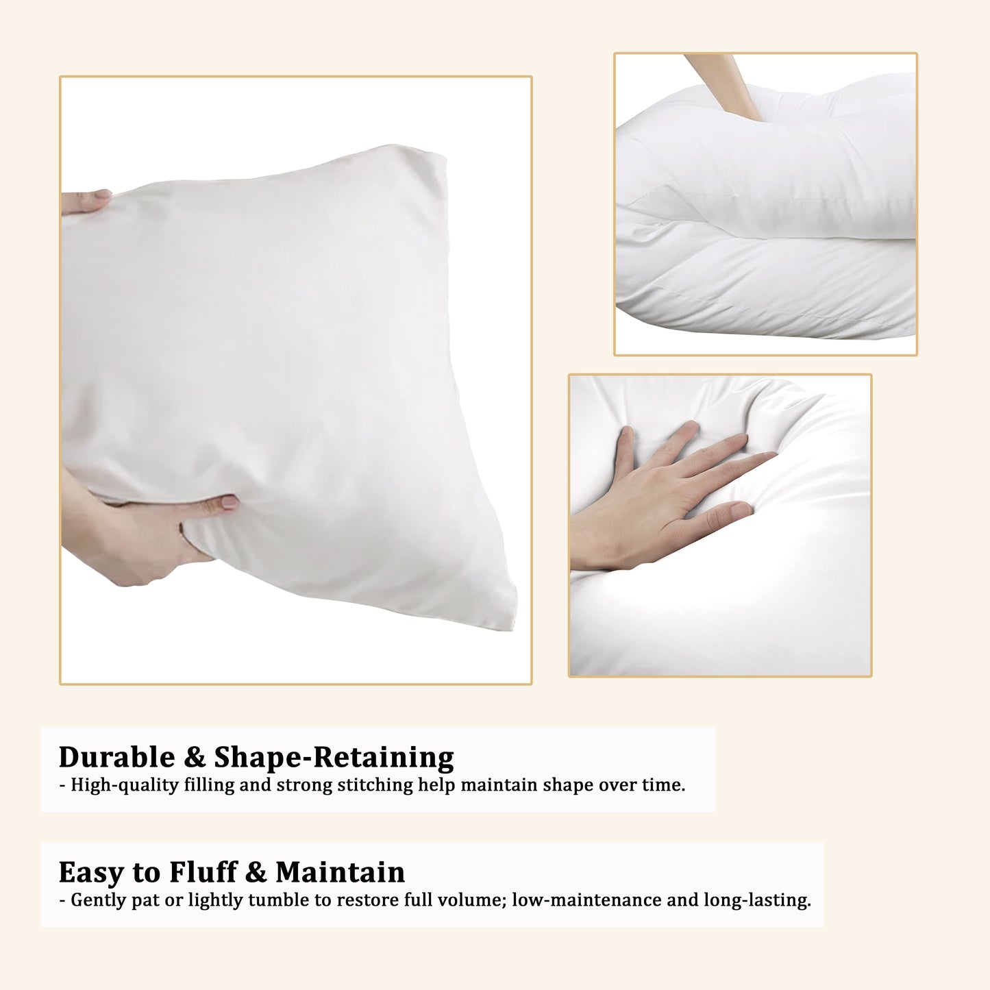 Lunara Plush Throw Pillow Inserts with Soft Supportive Fill