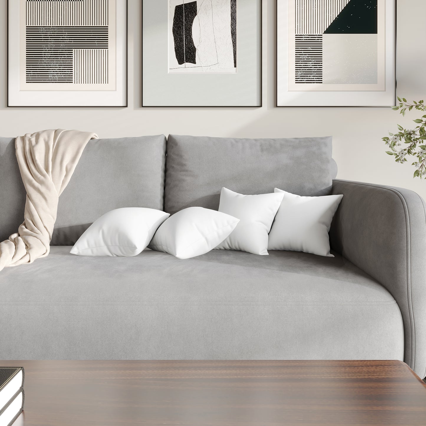 Lunara Plush Throw Pillow Inserts with Soft Supportive Fill