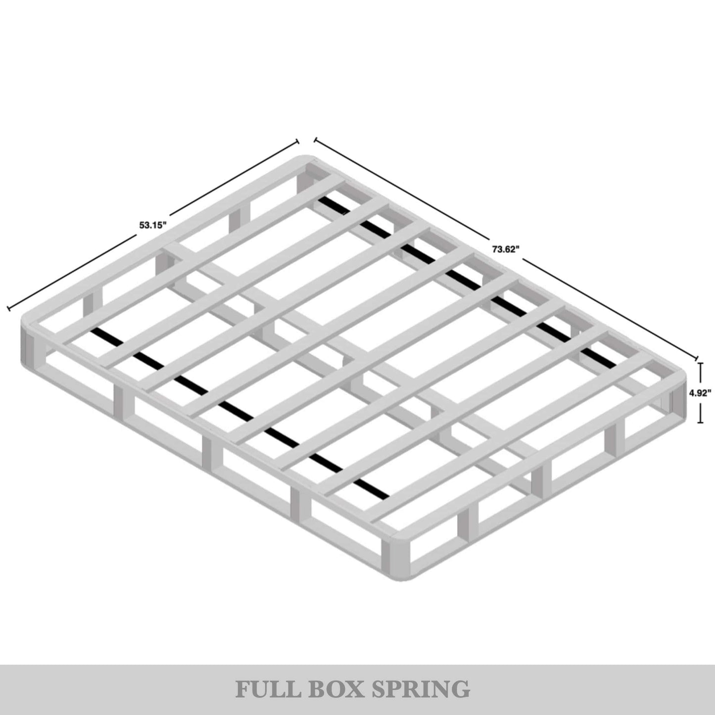 Nickalls Solid Wood 5-Inch Box Spring Foundation with Wood Slats with Warm Grey Linen Cover