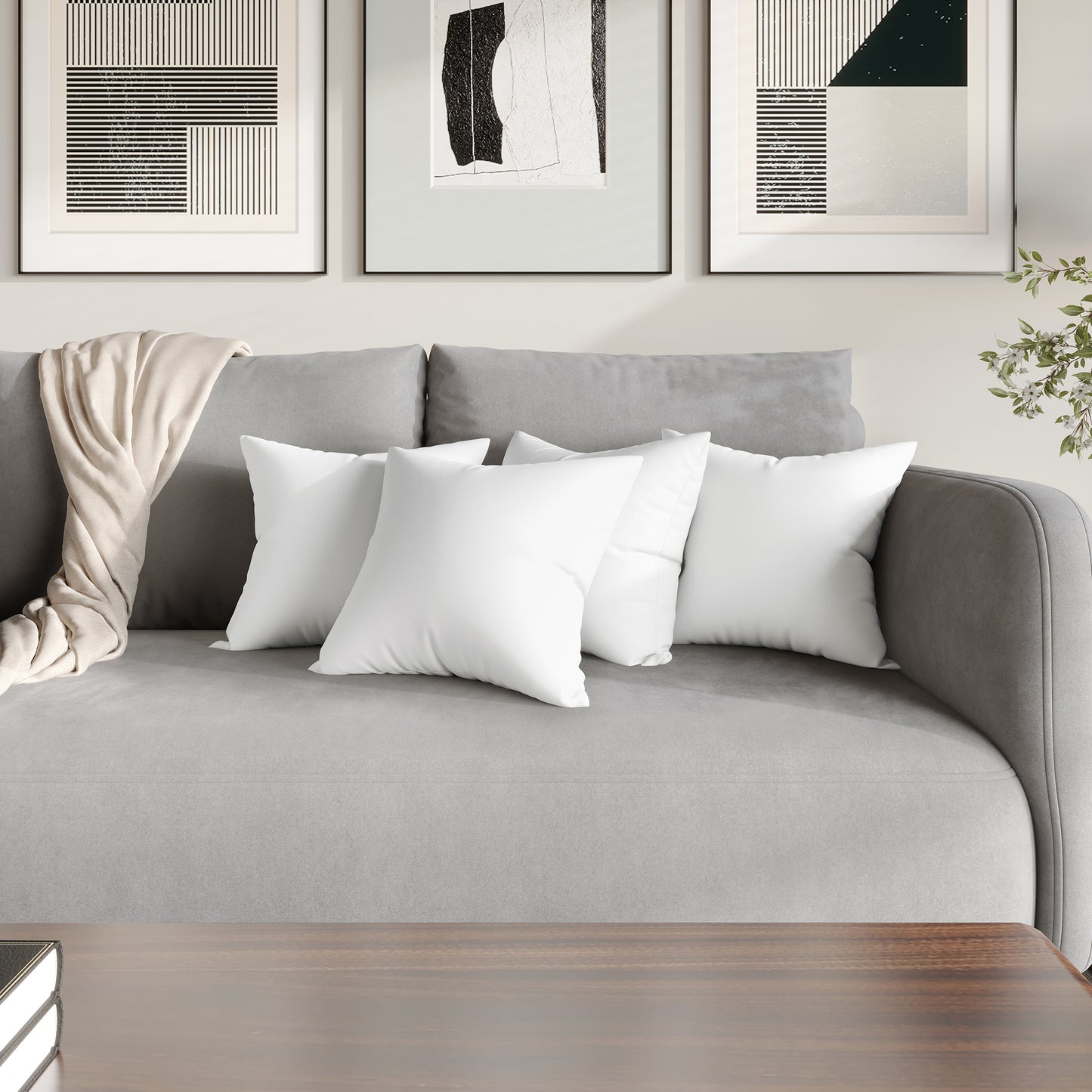 Lunara Plush Throw Pillow Inserts with Soft Supportive Fill