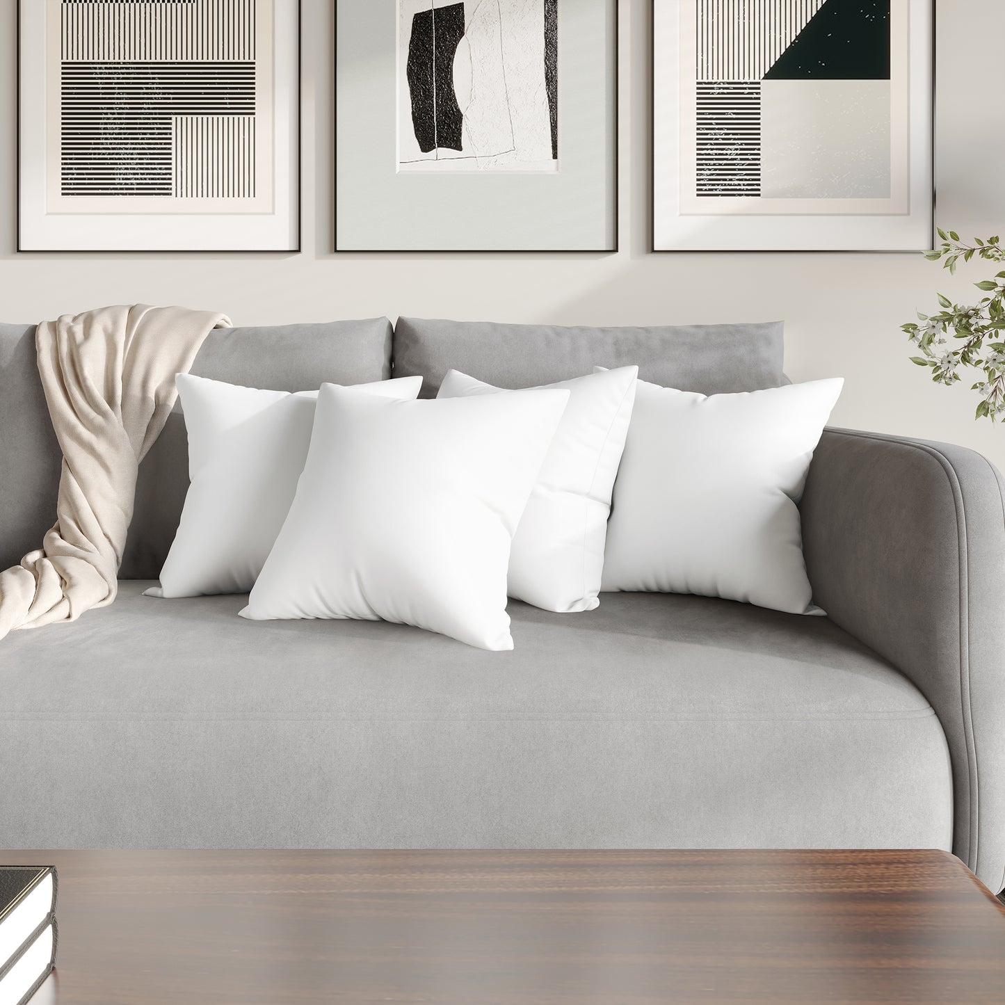 Lunara Plush Throw Pillow Inserts with Soft Supportive Fill