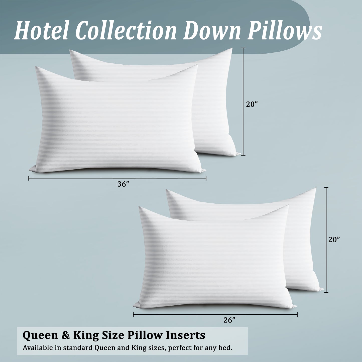 Everrest Plush Bed Pillows with Supportive Fill for Comfortable Sleep