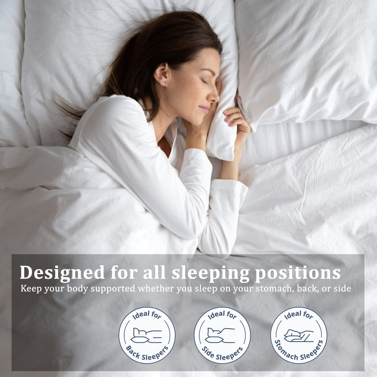 Everrest Plush Bed Pillows with Supportive Fill for Comfortable Sleep